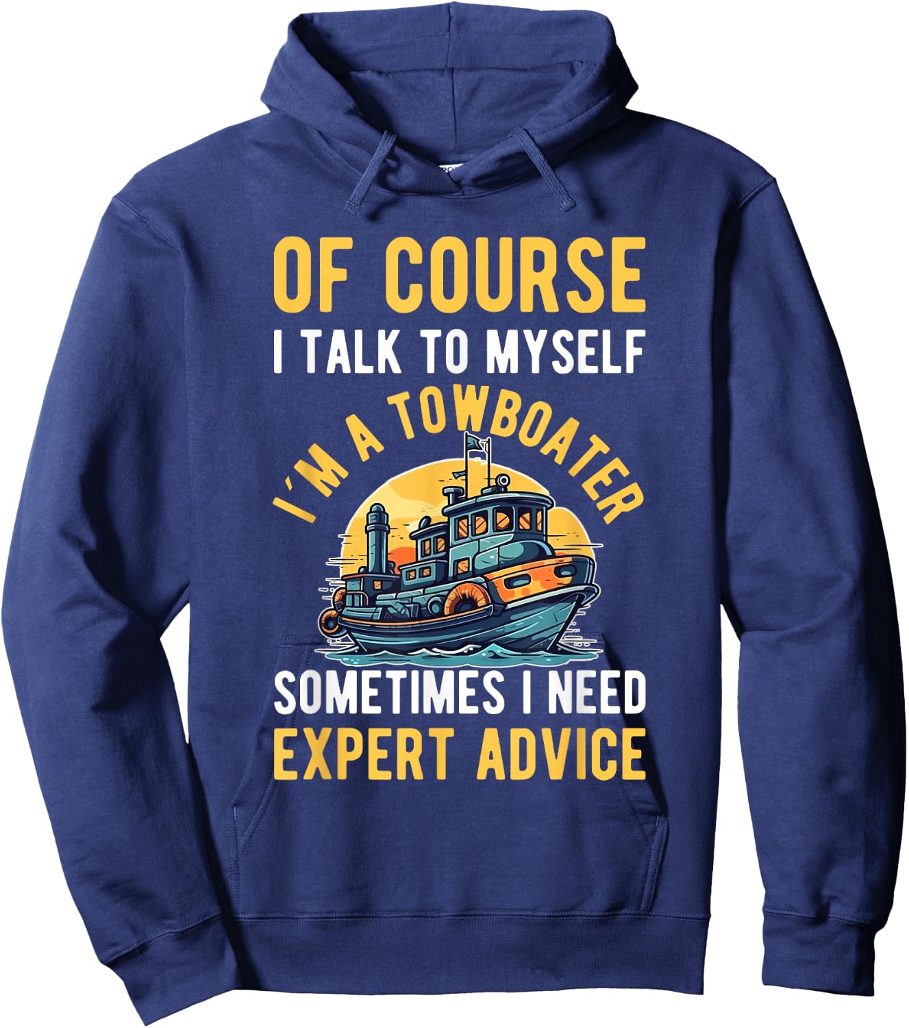 Towboater Tugging Expert Tugboater Towboat Captain Tugboat Hoodie - Hoodie | Navy