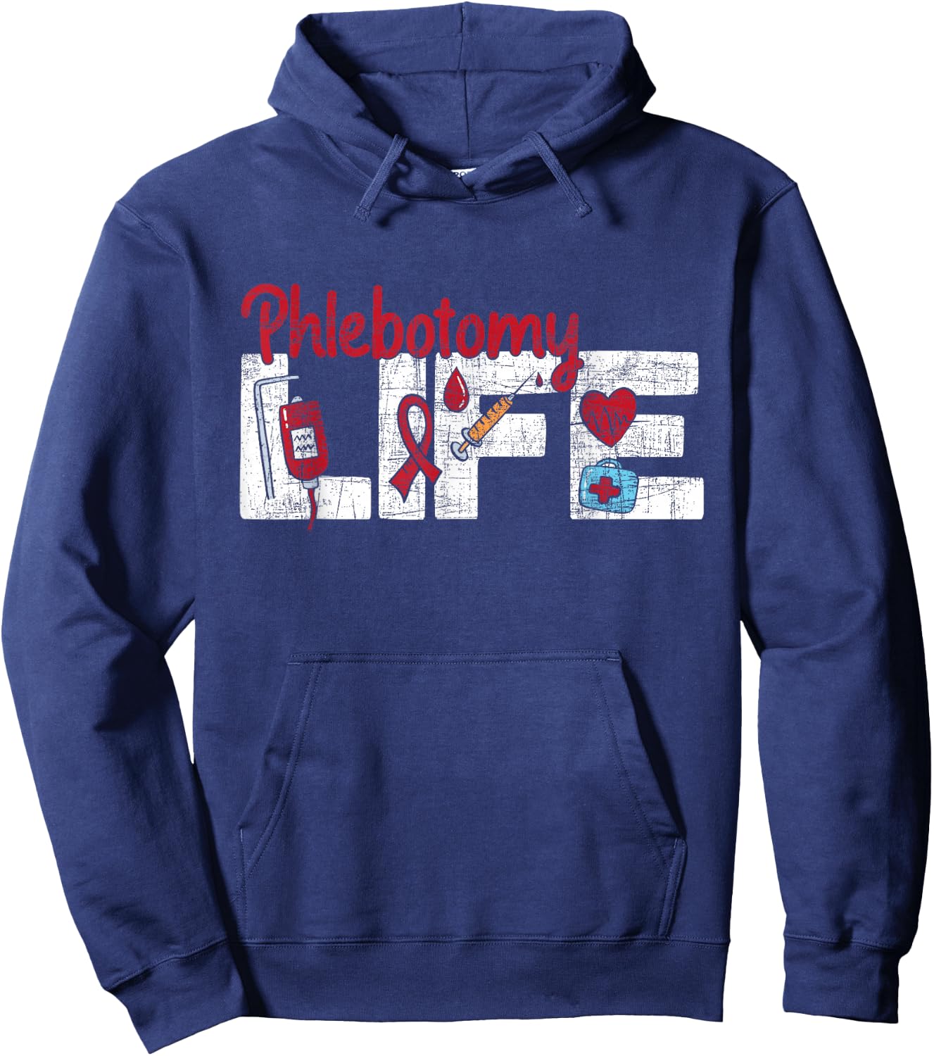 Phlebotomy Life - Phlebotomist Medical Healthcare Worker Hoodie - Hoodie | Navy