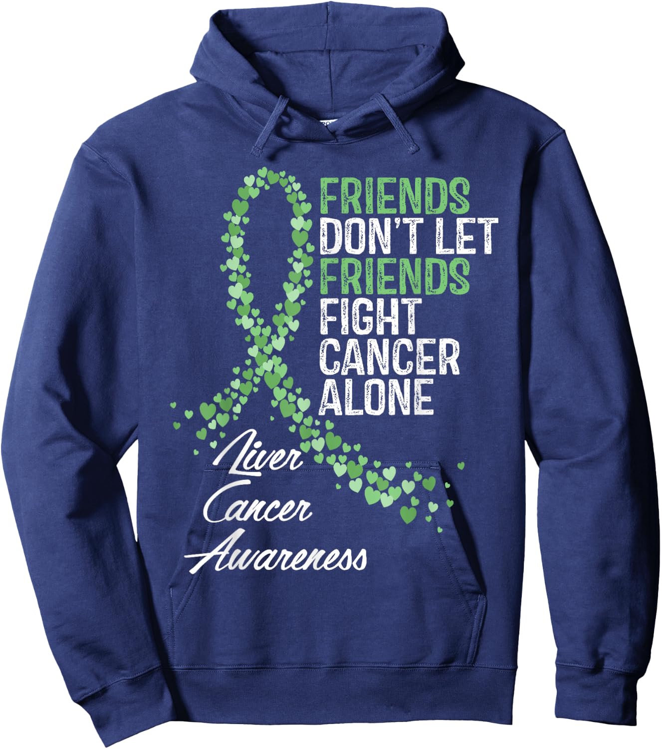 Liver Cancer Awareness Friends Fighter Warrior Support Hoodie - Hoodie | Navy