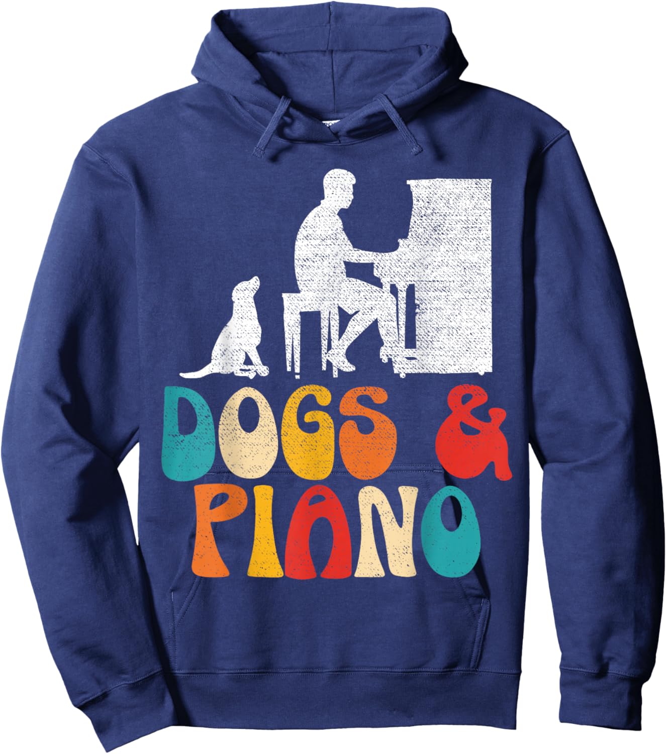 Dogs And Piano Musician Musical Instrument Pianist Music Hoodie - Hoodie | Navy