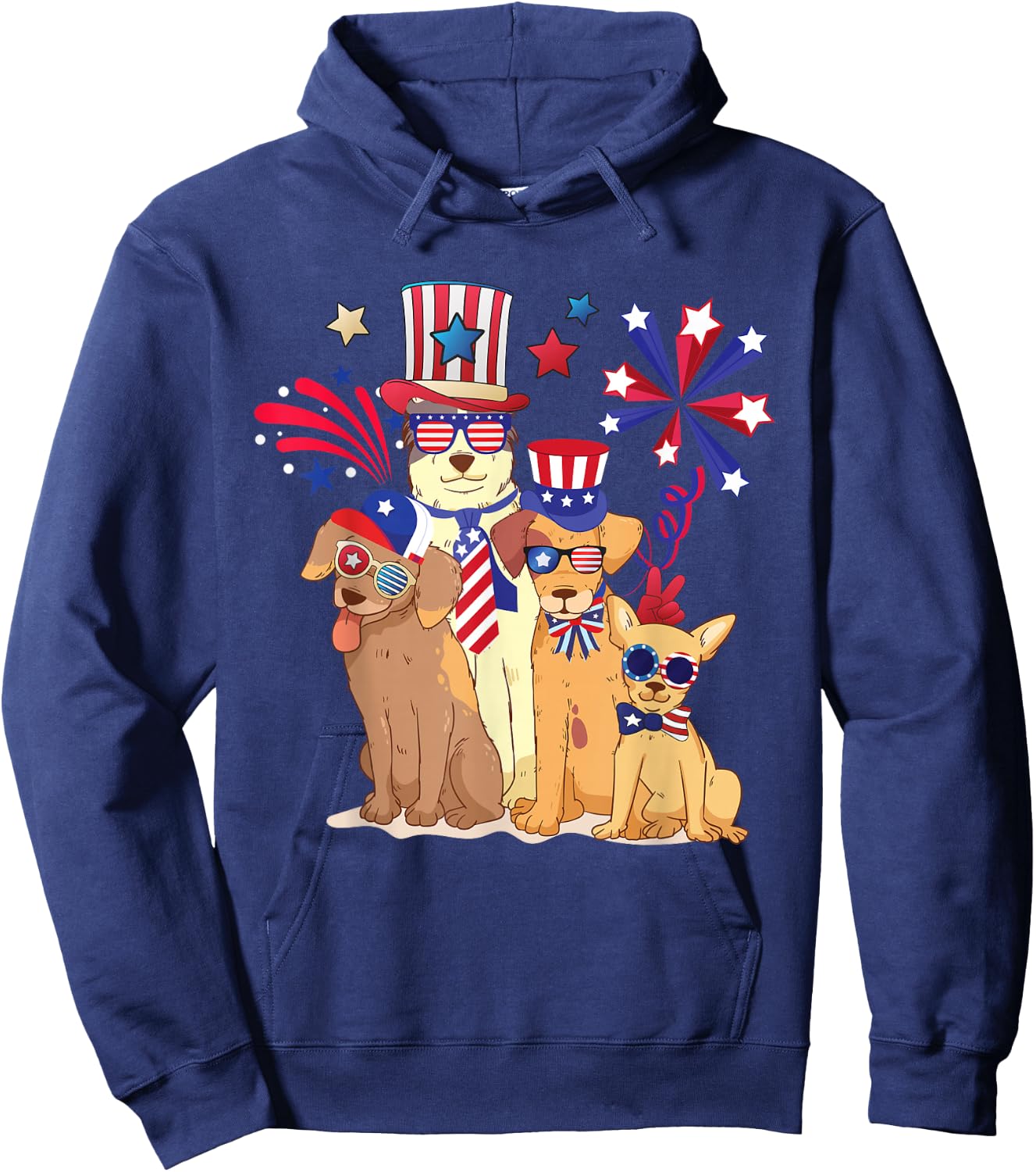Patriotic Dog 4th Of July Funny Dogs Lovers for Pet Owners Hoodie - Hoodie | Navy