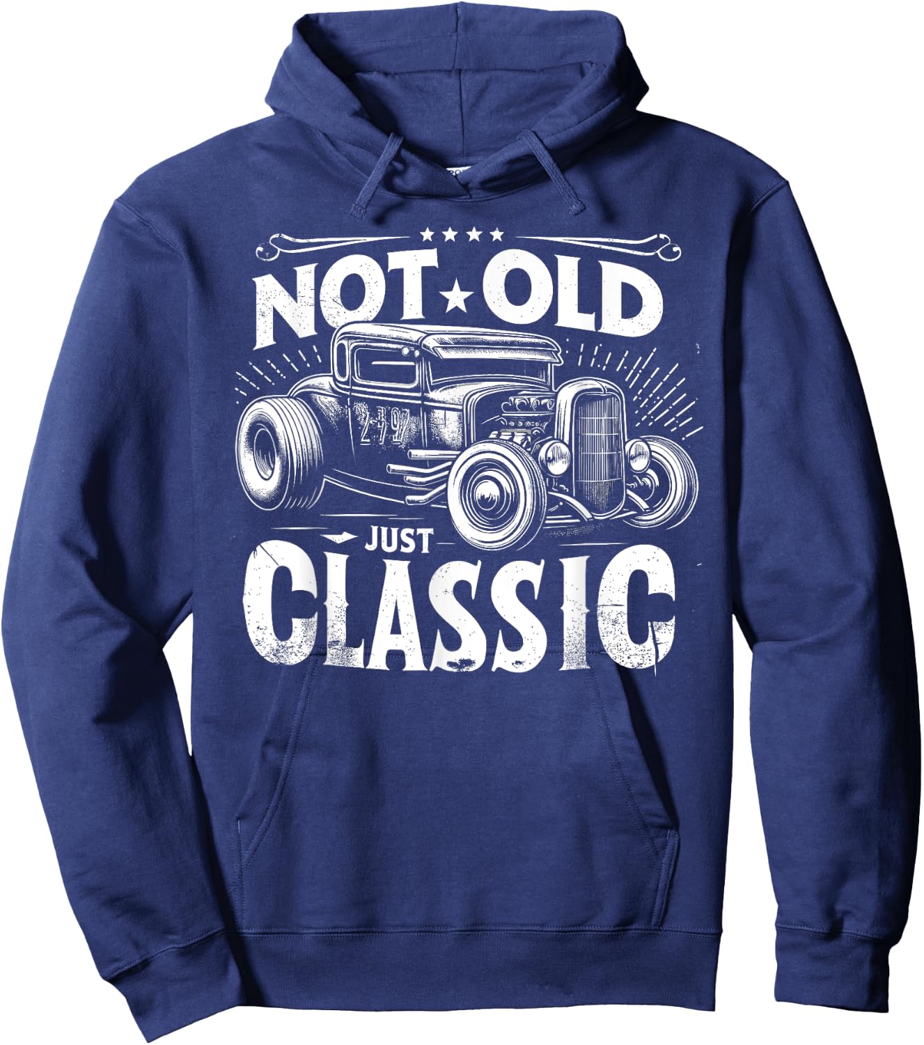 Rat Rod, Not Old Just Classic, Hot Rod Grandpa Birthday Hoodie - Hoodie | Navy