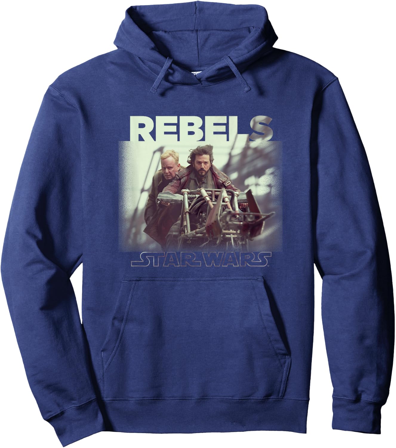 Star Wars: Andor Rebels Cassian & Luthen Vintage Portrait Hoodie - Hoodie | Navy