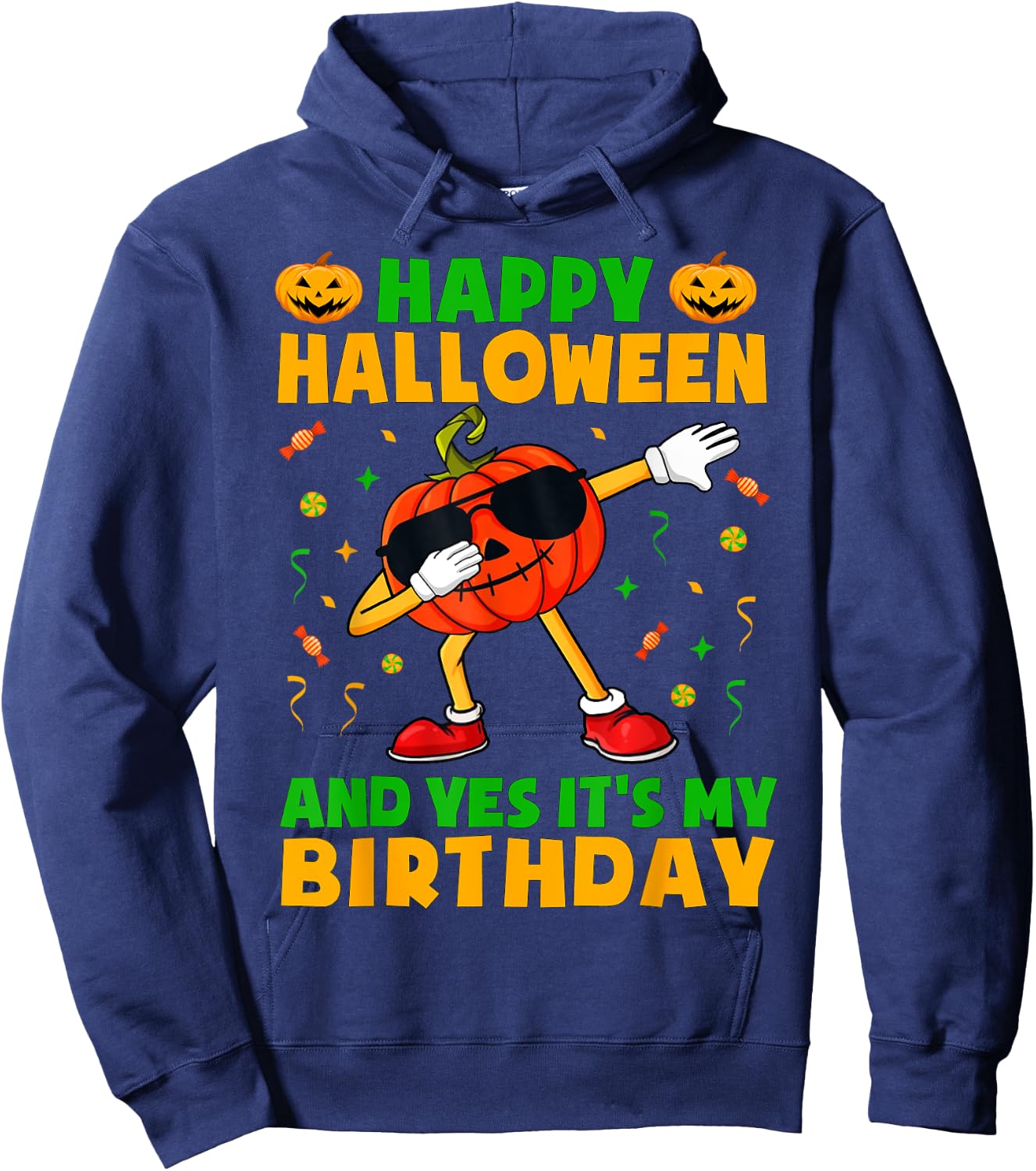 Happy Halloween And Yes It's My Birthday Party Kids Boys Hoodie - Hoodie | Navy