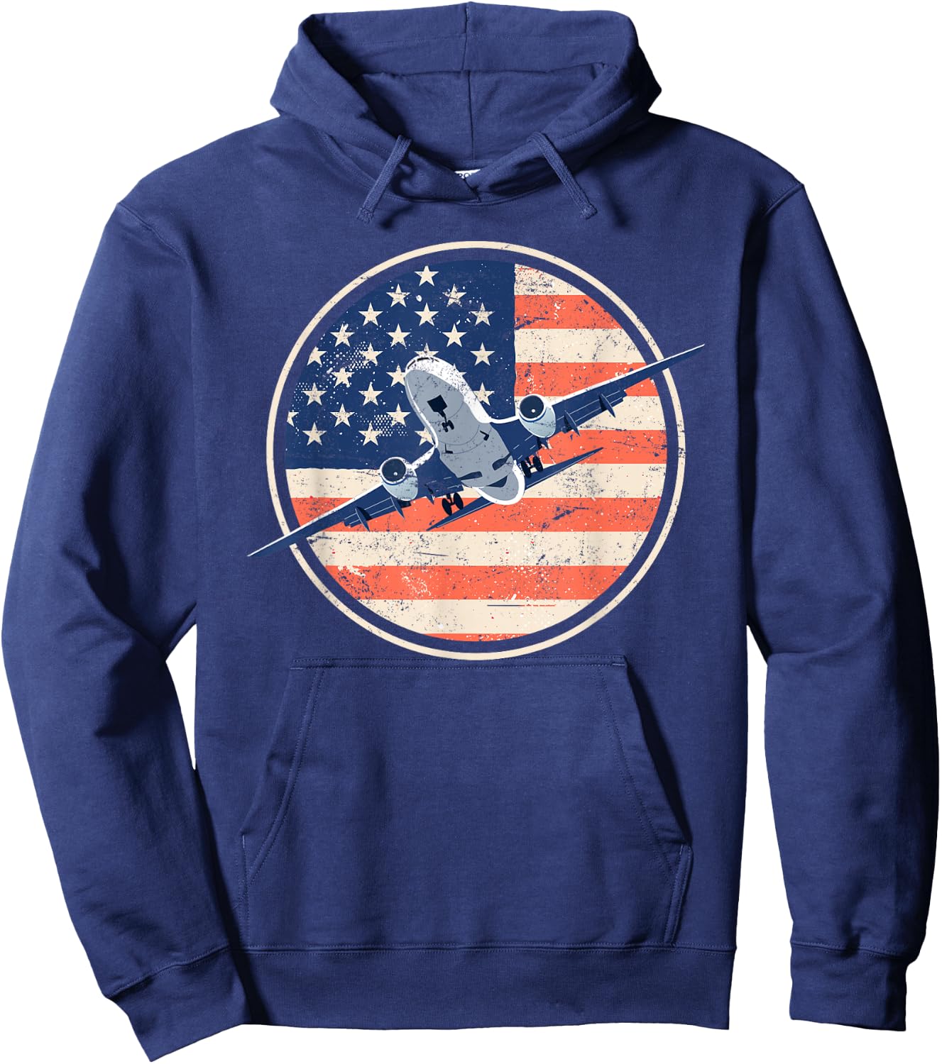 Airline Pilot American Flag Women Men Hoodie - Hoodie | Navy