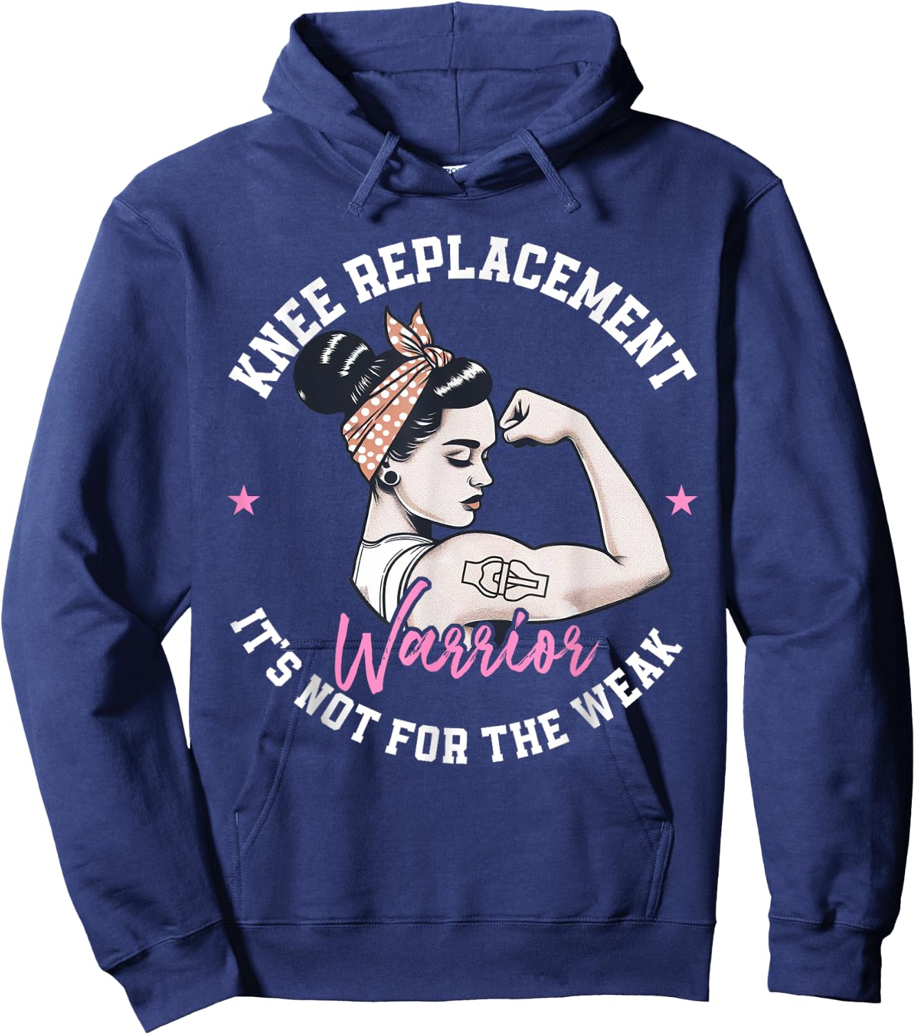 Bionic Knee Replacement Gifts Women Knee Replacement Warrior Hoodie - Hoodie | Navy