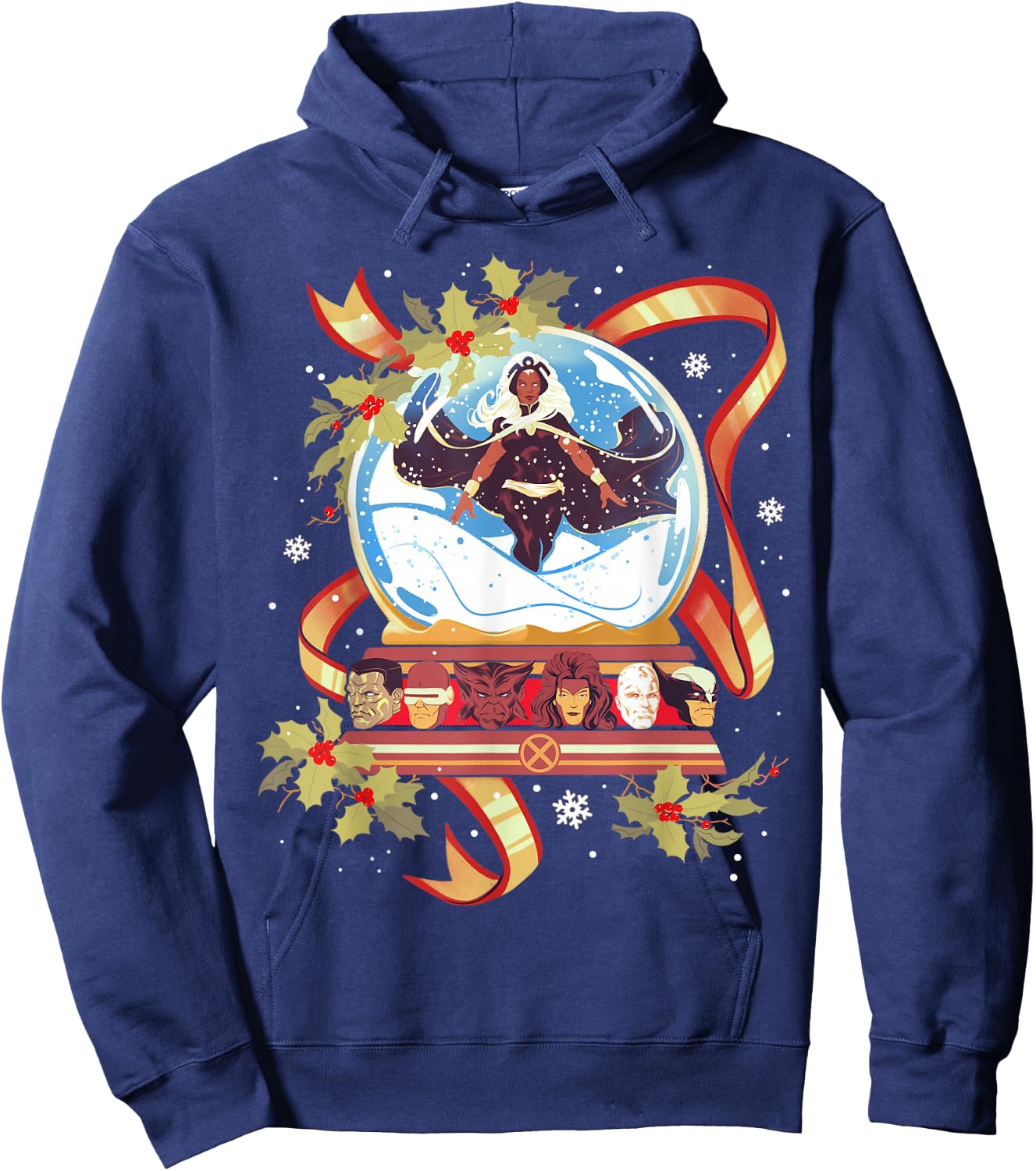 Marvel Storm and the X-Men Christmas Holiday Snow Globe Hoodie - Hoodie | Navy