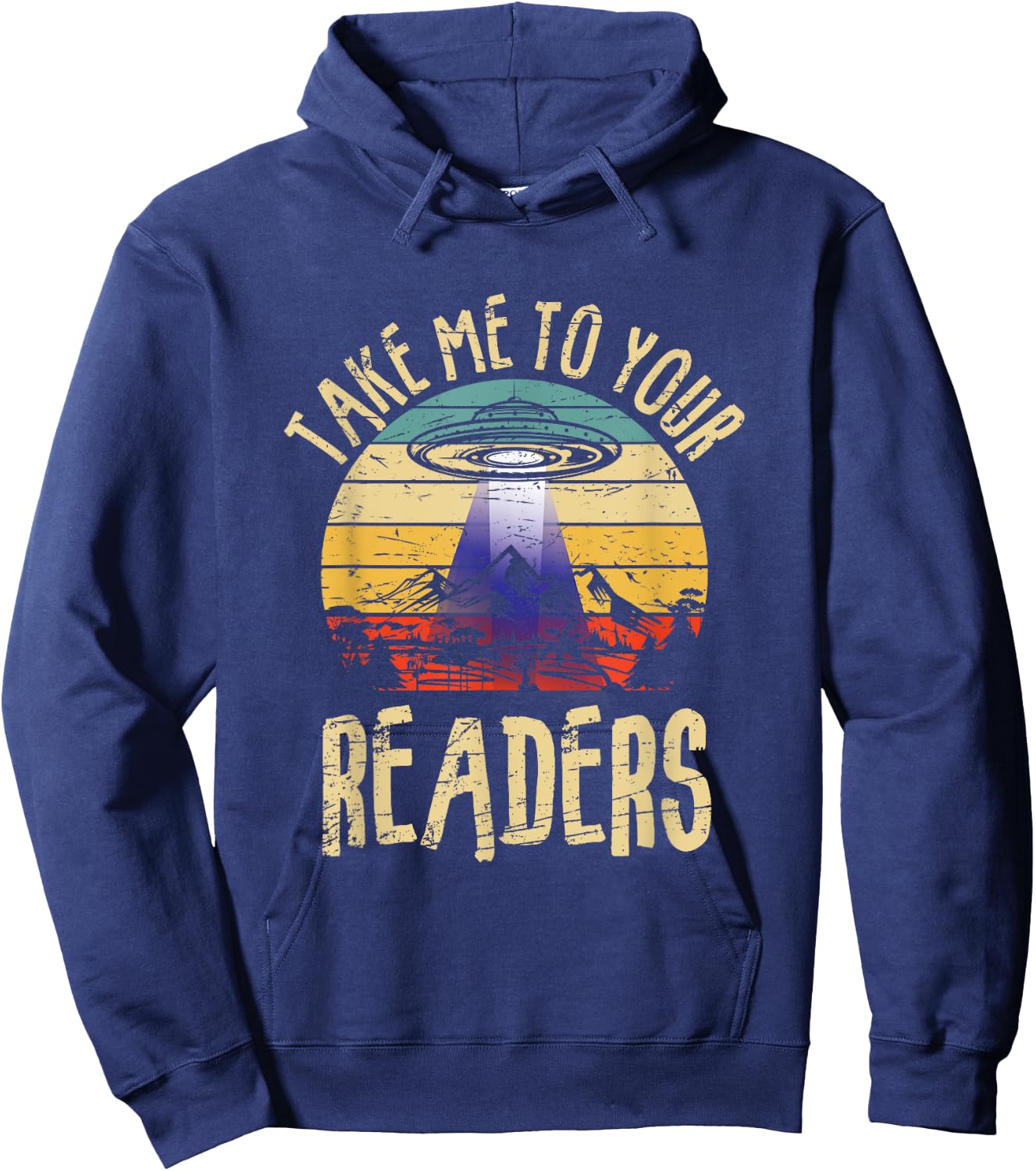 Vintage Take Me To Your Readers English Teacher Alien Space Men Women Hoodie - Hoodie | Navy