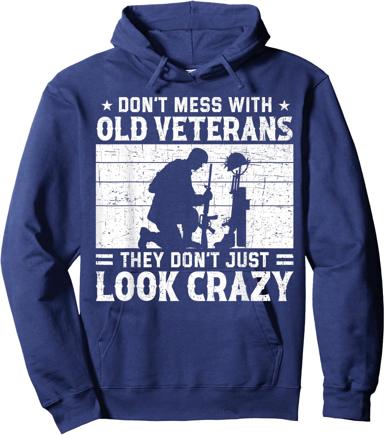 Don't Mess Crazy Veteran Patriotic American US Army Veteran Hoodie - Hoodie | Navy