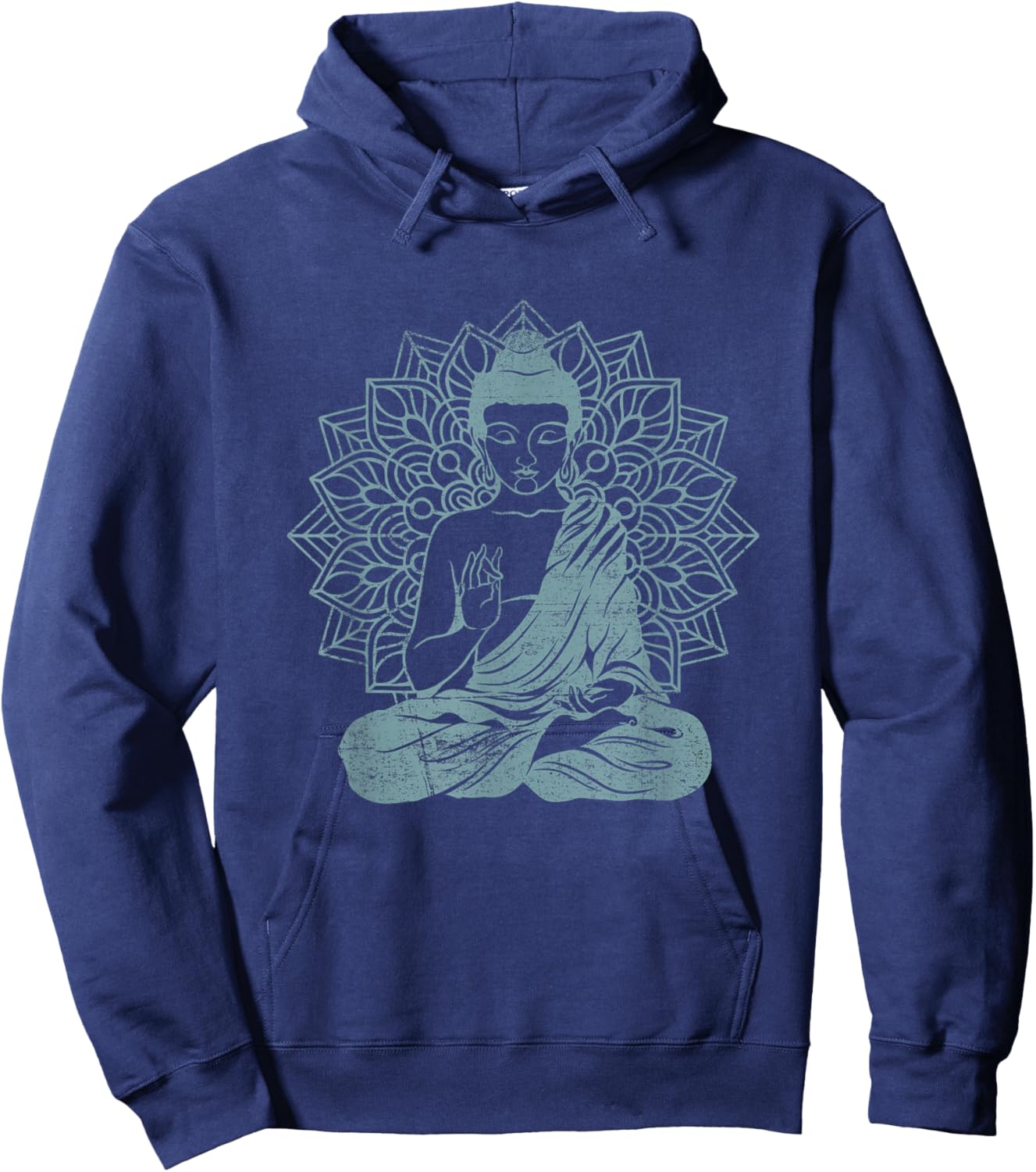 Buddha Blue Buddhism Zen Buddhist Spiritual Meditation Yoga Hoodie - Hoodie | Navy