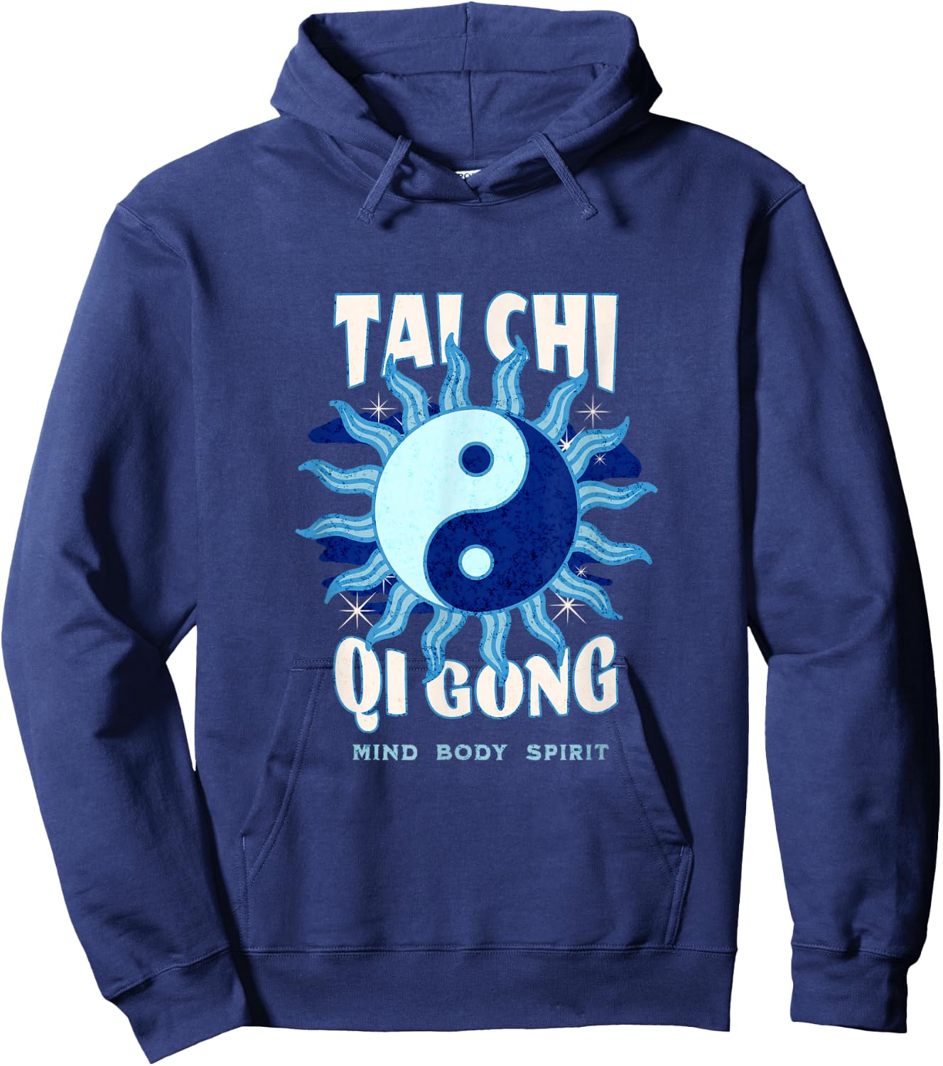 Tai Chi Martial Arts Ying Yang Qi Gong Balance Breathing Hoodie - Hoodie | Navy
