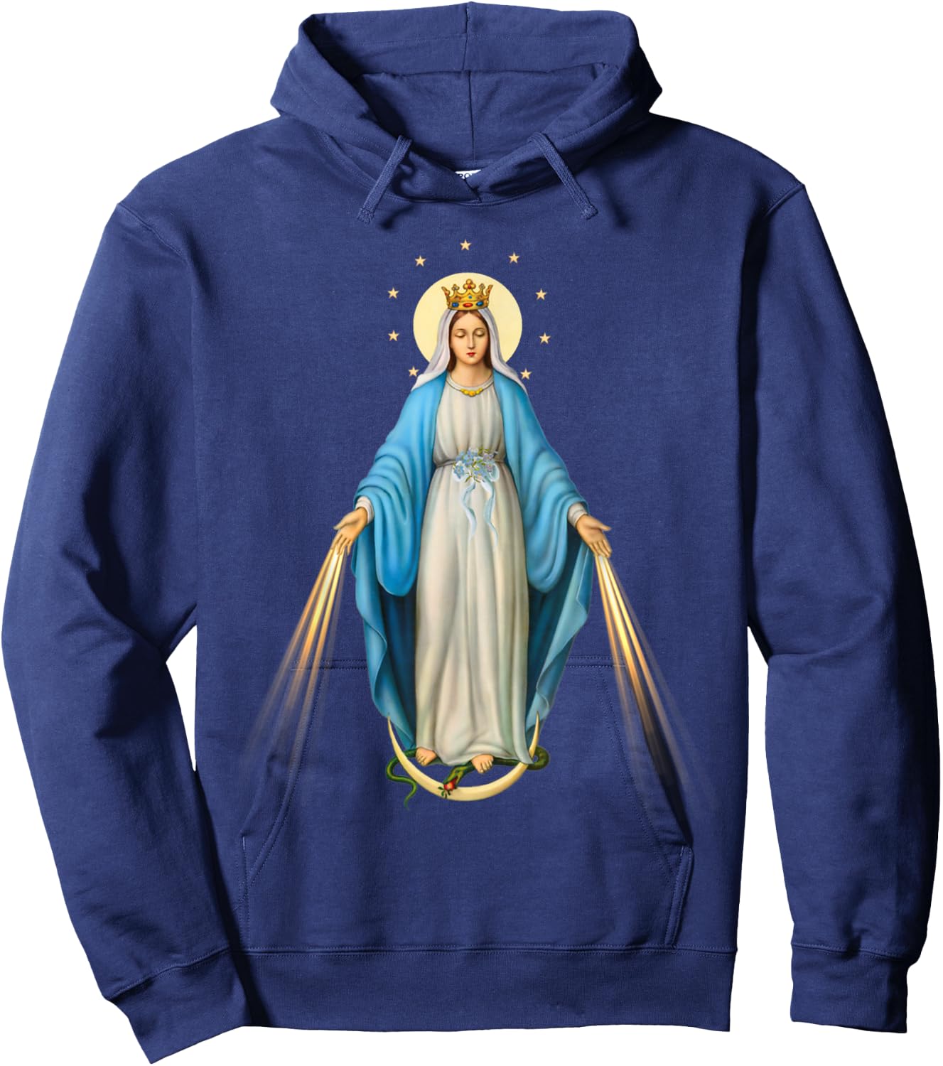 Holy Mother Mary Mother of Jesus Vintage Catholic Art Women Hoodie - Hoodie | Navy
