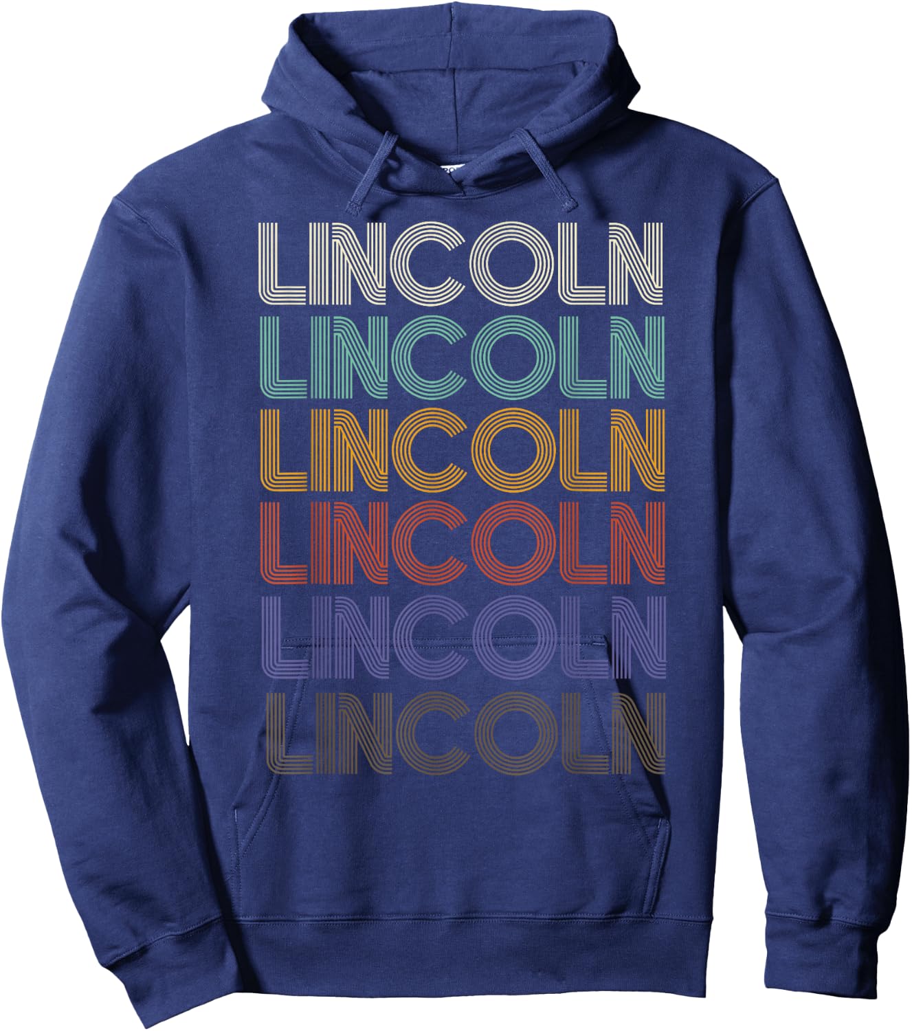 Lincoln First Name Retro Pattern Vintage Stylet Hoodie - Hoodie | Navy
