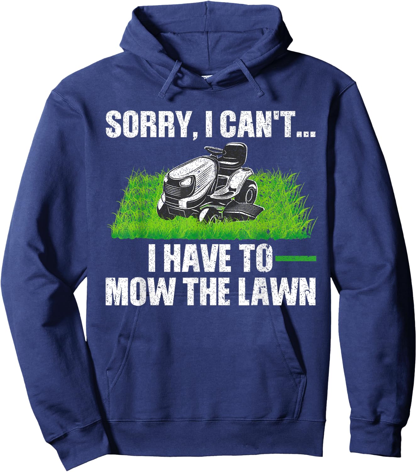 Lawn Mower Gift Landscaper Accessories & Stuff Funny Lawn Mowing Design Women -Adults, -Kids Black Short Sleeve Hoodie - Hoodie | Navy