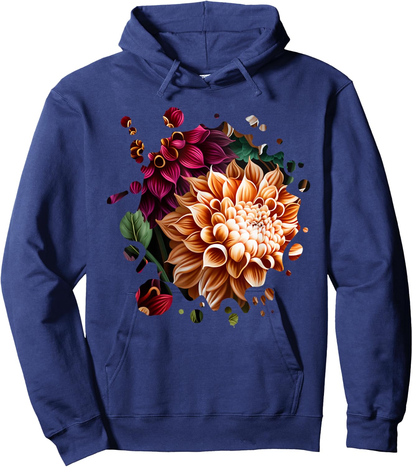 Vintage Dahlia Inspired Flower Plant Lover Funny gardening Hoodie - Hoodie | Navy