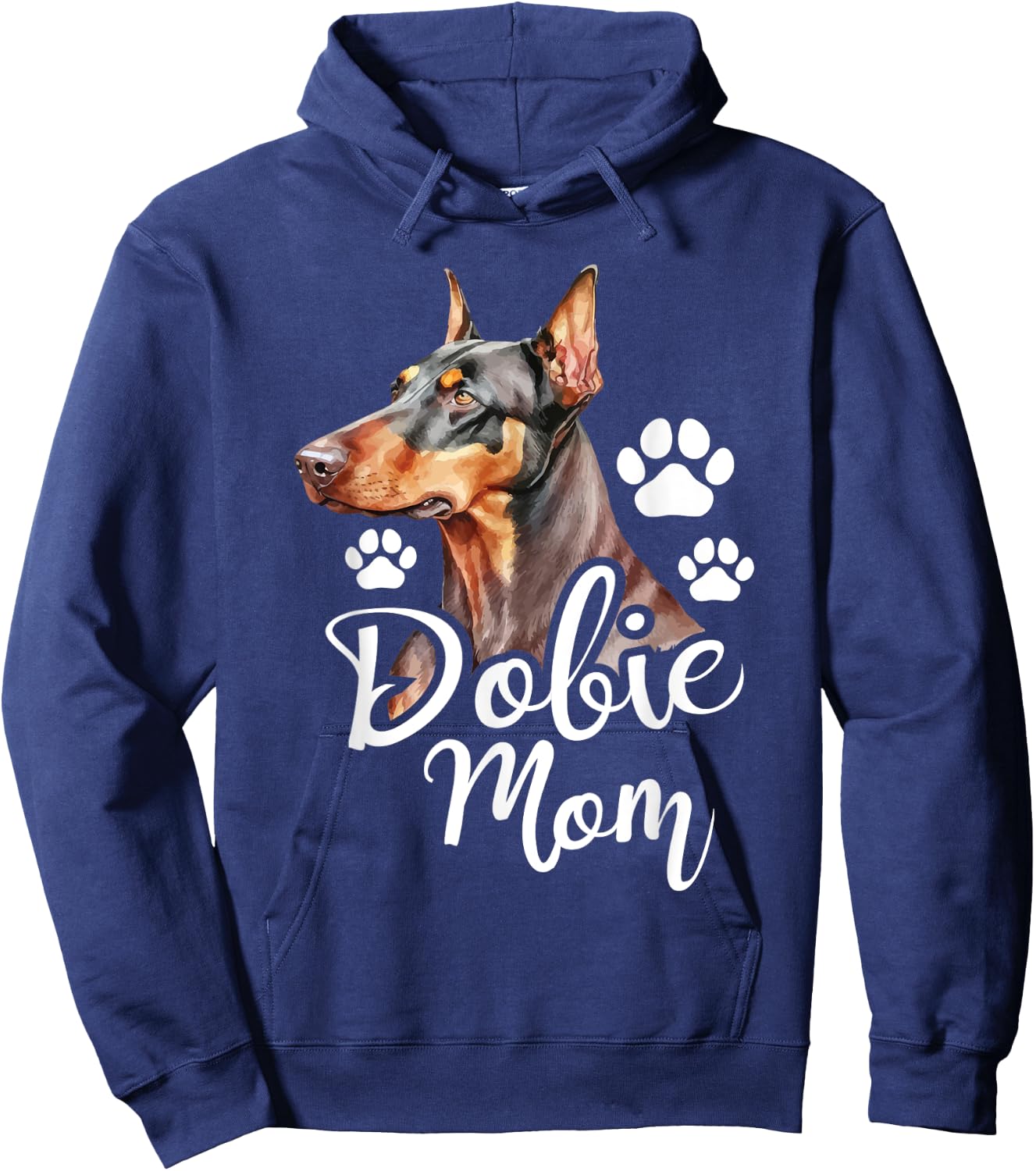 Dobie Mom - Doberman Pinscher Dog Trainer Pet Canine Lover Hoodie - Hoodie | Navy