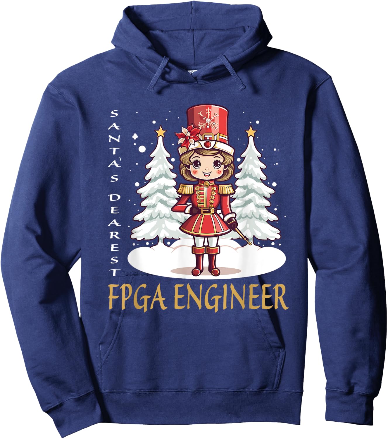 FPGA Engineer Christmas Classic Female Nutcracker Hoodie - Hoodie | Navy