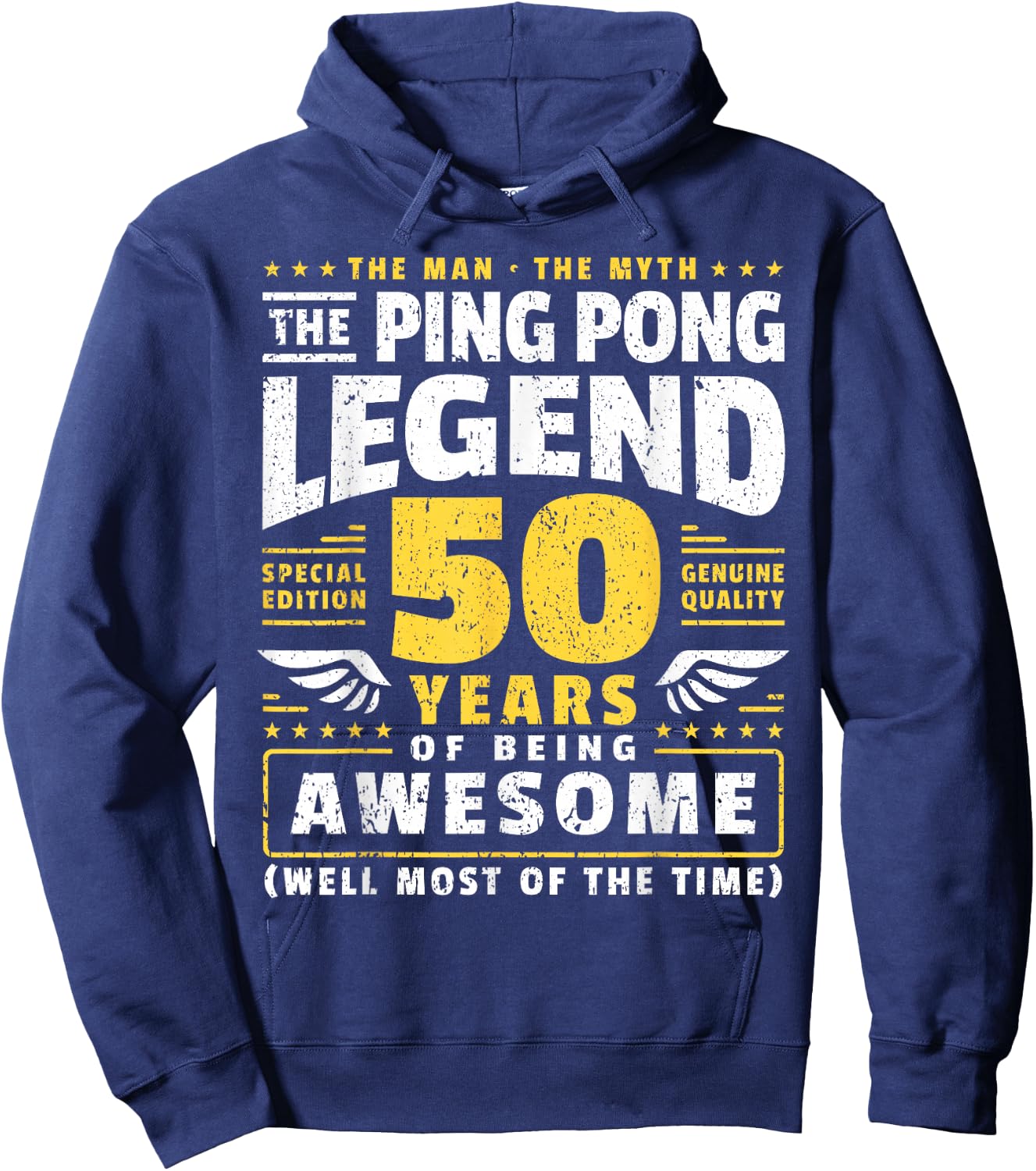 50th Birthday Ping Pong Player 50 Years Old Table Tennis Hoodie - Hoodie | Navy