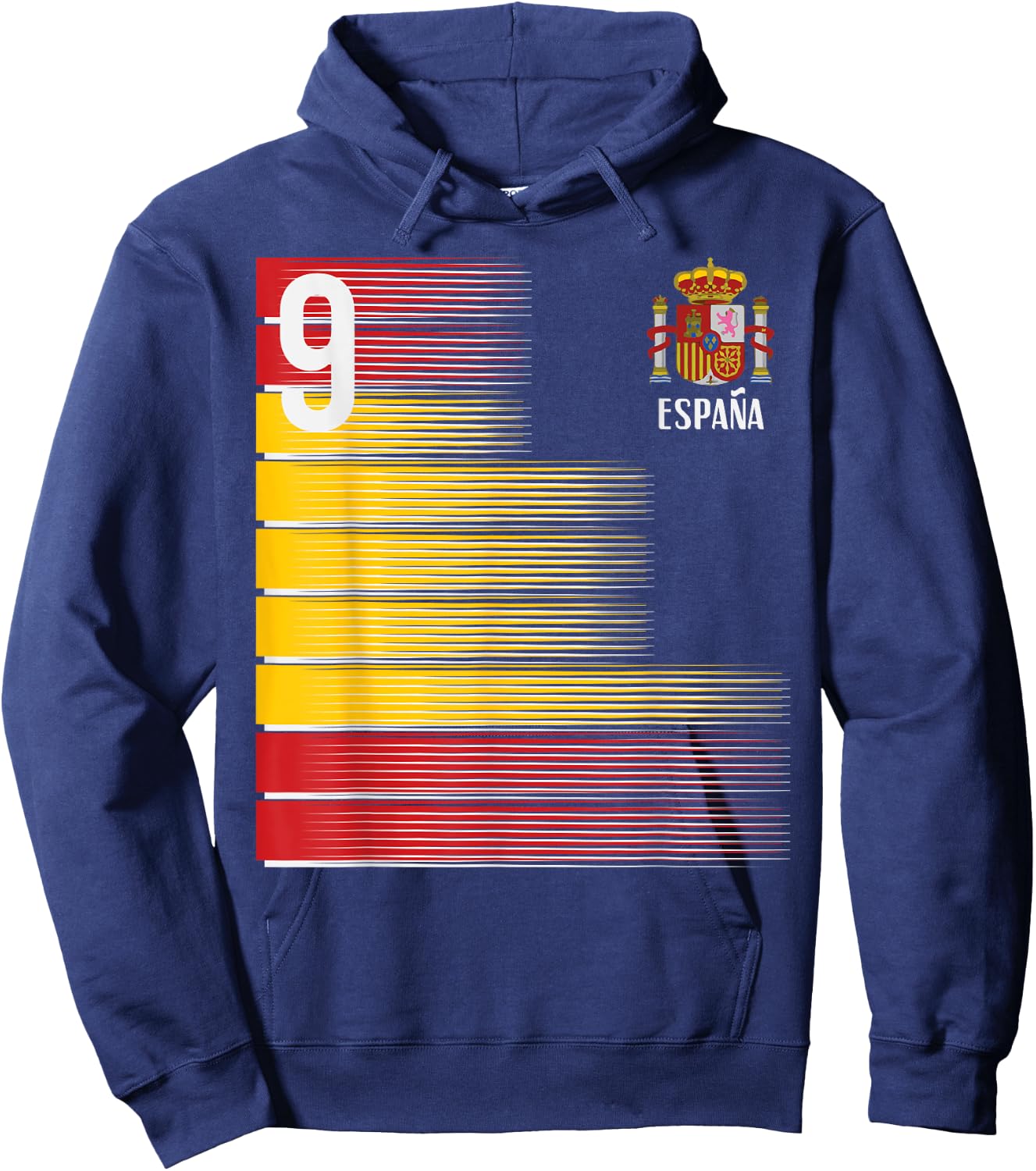 Spain Number 9 Espana Spanish Soccer Fan Men Women Kids Boys Hoodie - Hoodie | Navy