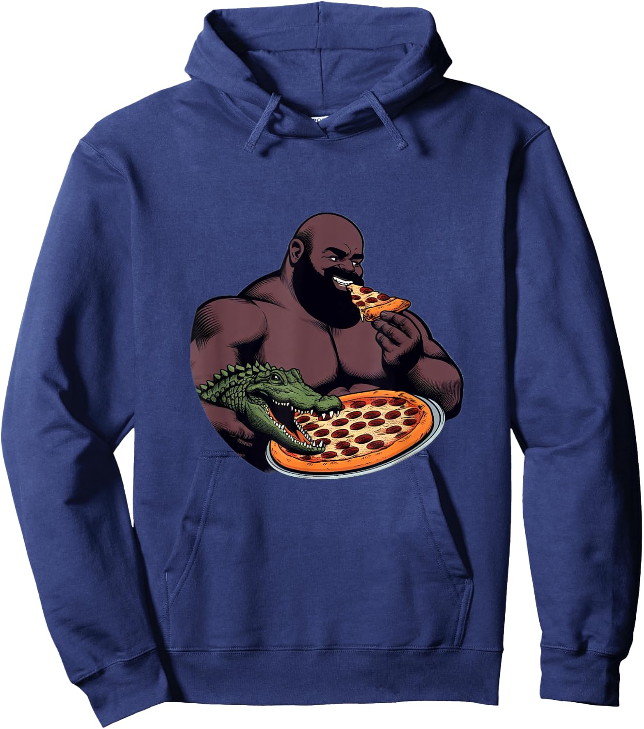 Gumbo Slice & Croc Buddy Pizzagator Epic Pizza Time Funny Hoodie - Hoodie | Navy