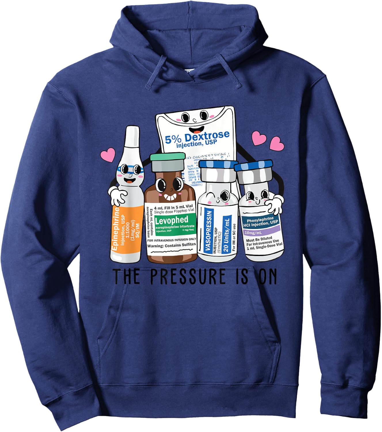 Pressure is On Christmas Pharmacy Tech Nurse Hoodie - Hoodie | Navy