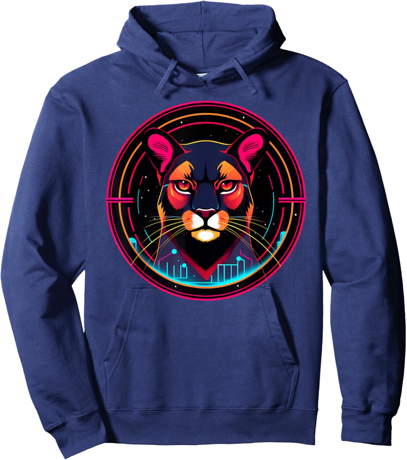 Cougar Mountain Lion in Space Funny Animals Galaxy Explorers Hoodie - Hoodie | Navy