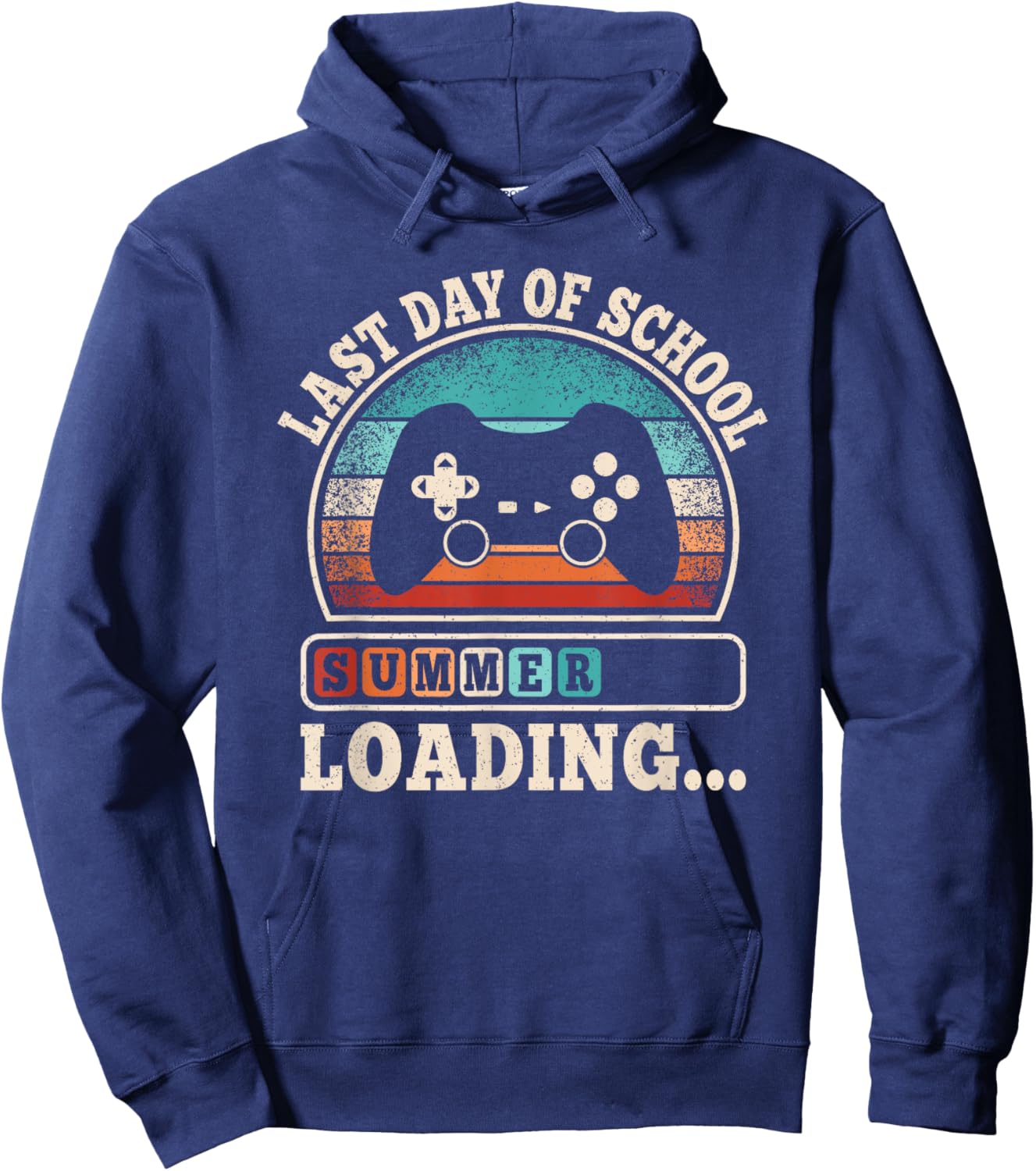 Funny Last Day Of School Gaming Teacher Student Boys Kids Hoodie - Hoodie | Navy