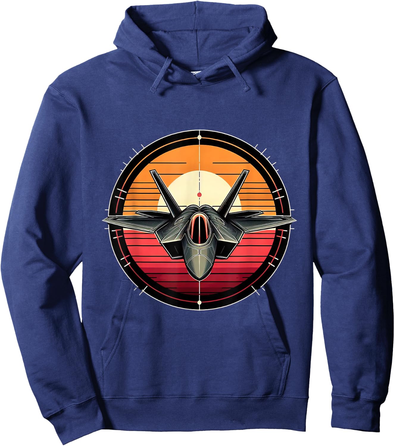 F-22 Raptor Fighter Jet Silhouette Sunset Military Aviation Hoodie - Hoodie | Navy
