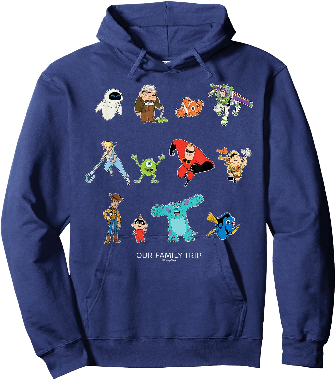 Disney and Pixar Characters Vacation Our Family Trip Hoodie - Hoodie | Navy