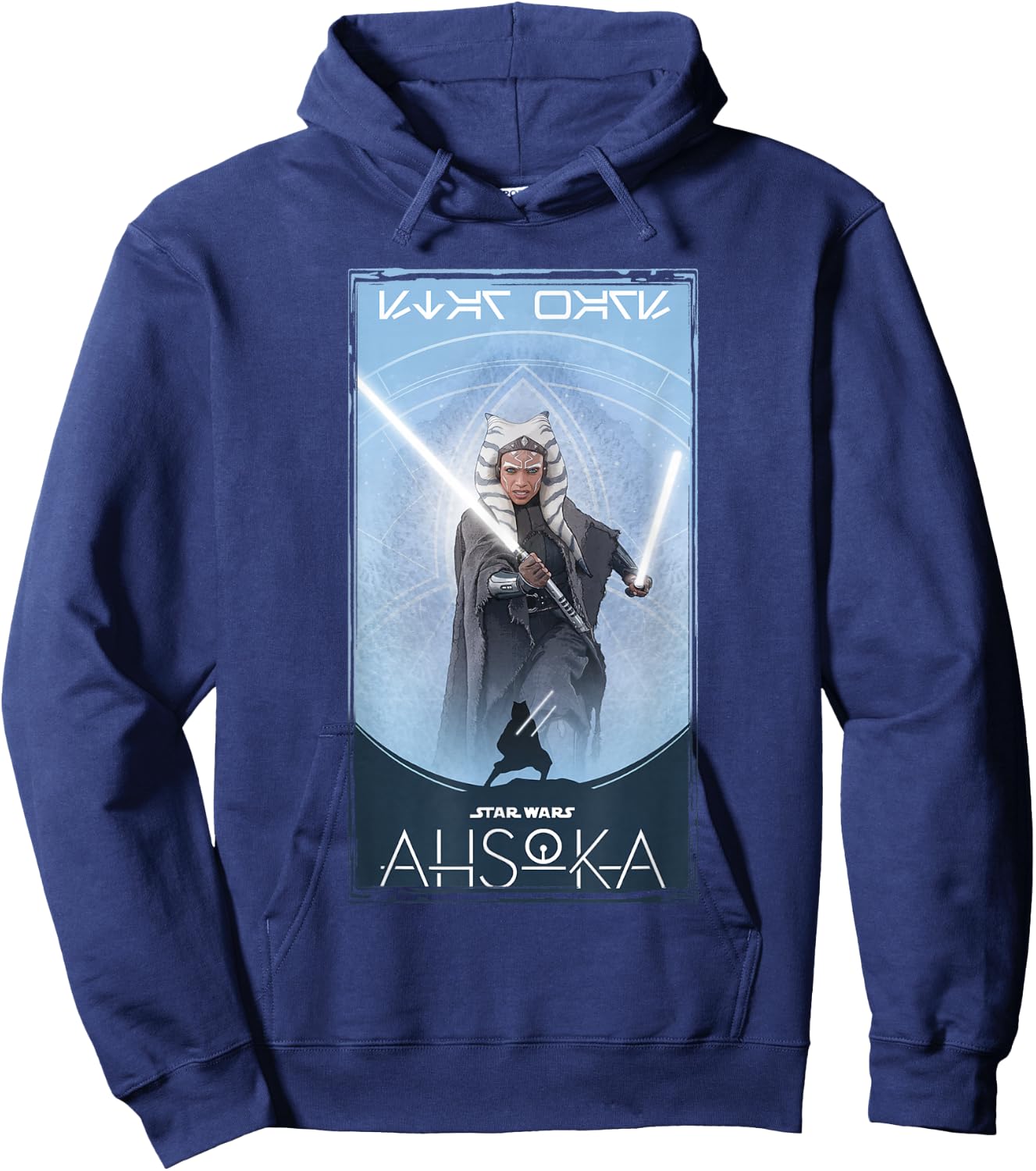 Star Wars: Ahsoka Tano Silhouette Atop Logo Poster Hoodie - Hoodie | Navy