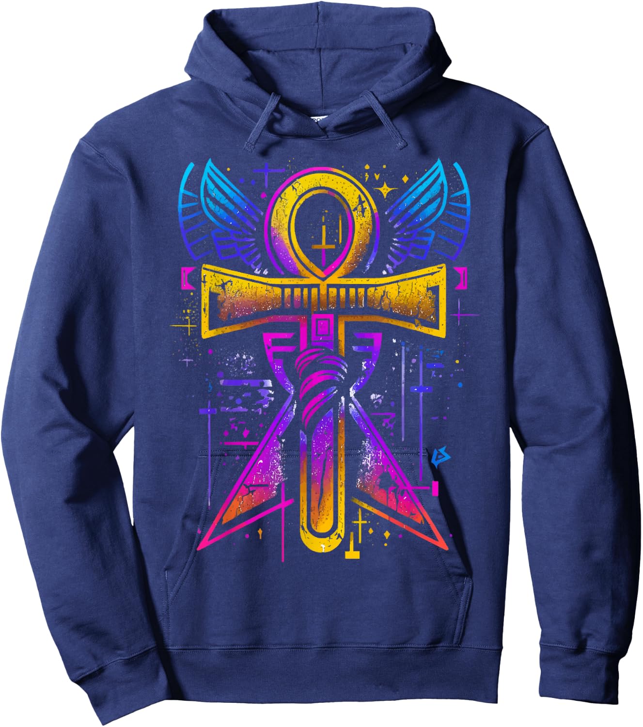 Ankh Symbol Ancient Egyptian Key Of Life Egypt Hieroglyphic Hoodie - Hoodie | Navy