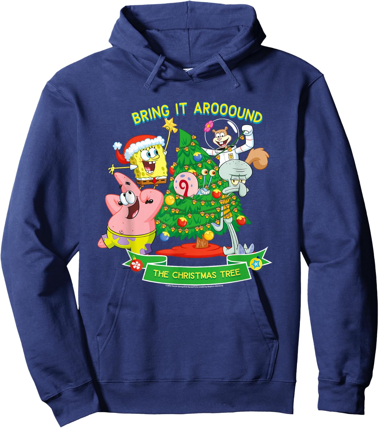 SpongeBob SquarePants Aroooound The Christmas Tree Patrick Hoodie - Hoodie | Navy