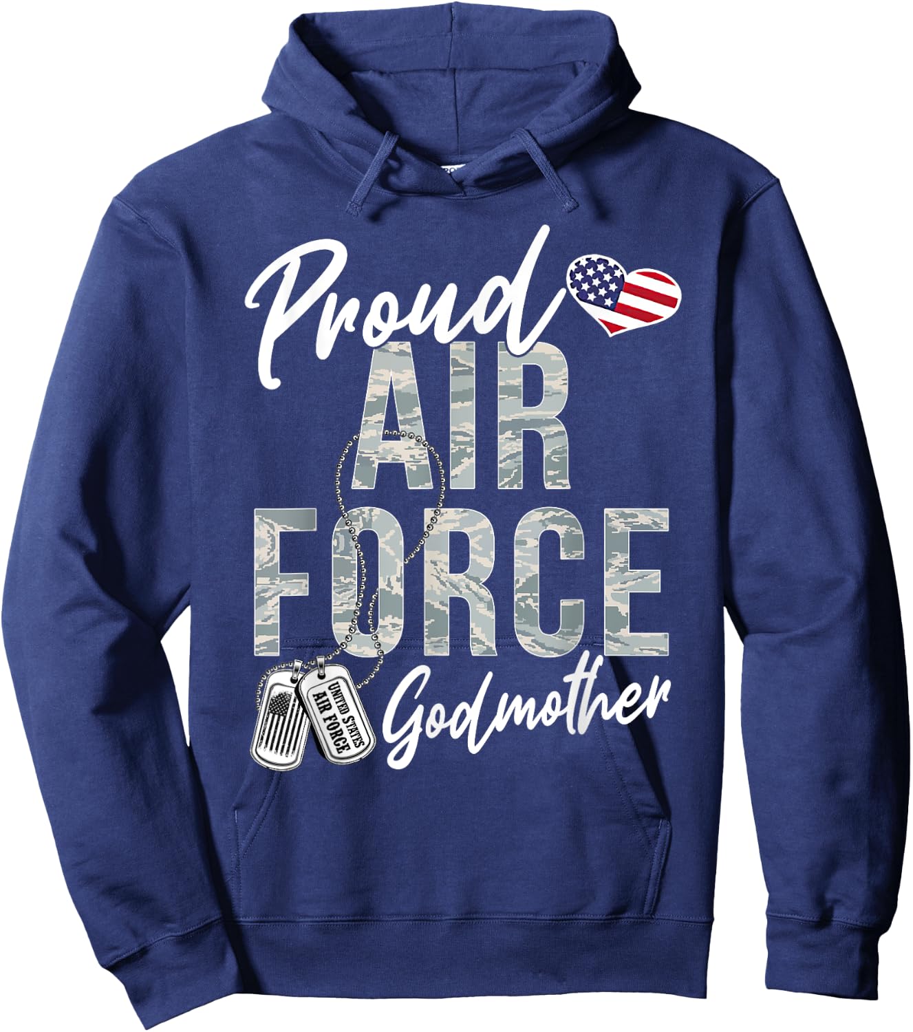 Proud Air Force Godmother US Air Force Graduation Godmother Hoodie - Hoodie | Navy