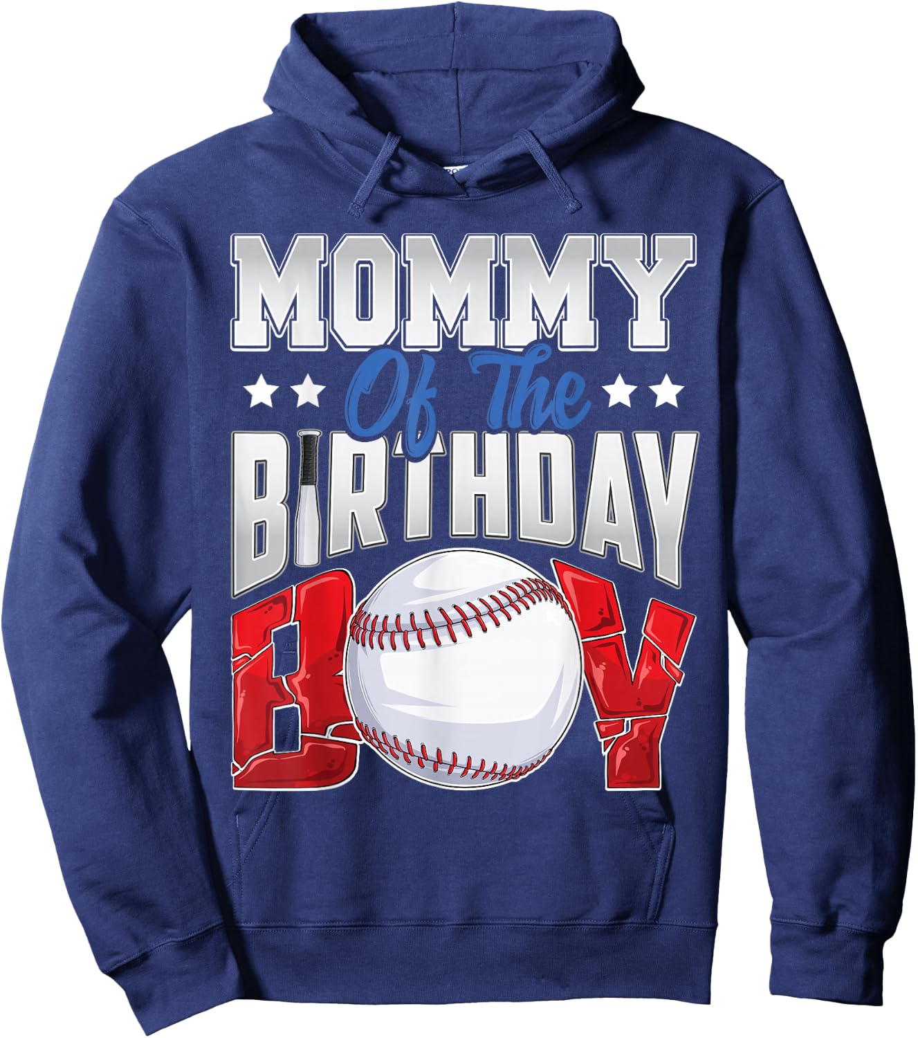 Mommy Baseball birthday Boy Family Baller b-day Party Hoodie - Hoodie | Navy