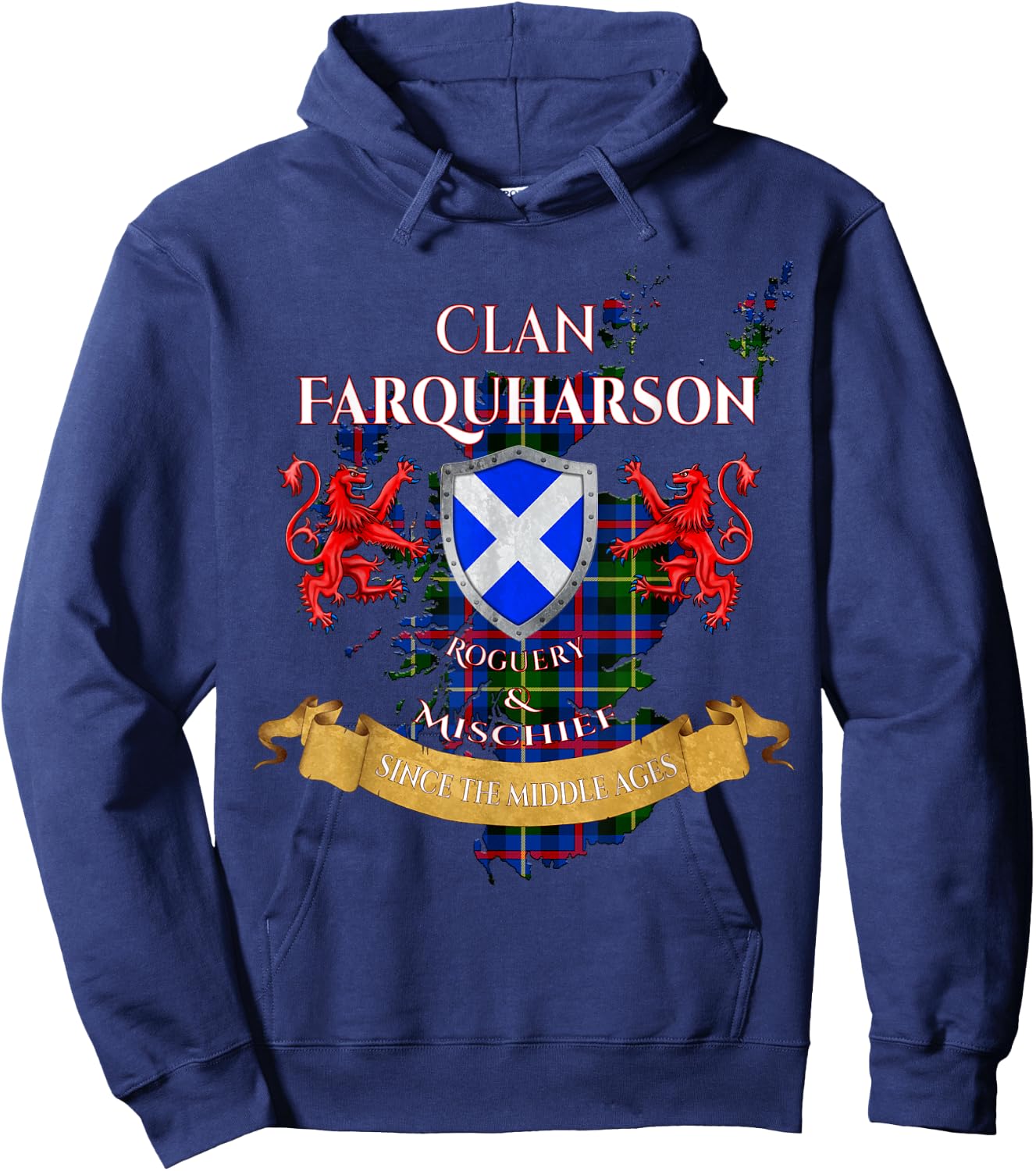 Farquharson Scottish Family Clan Middle Ages Mischief Hoodie - Hoodie | Navy