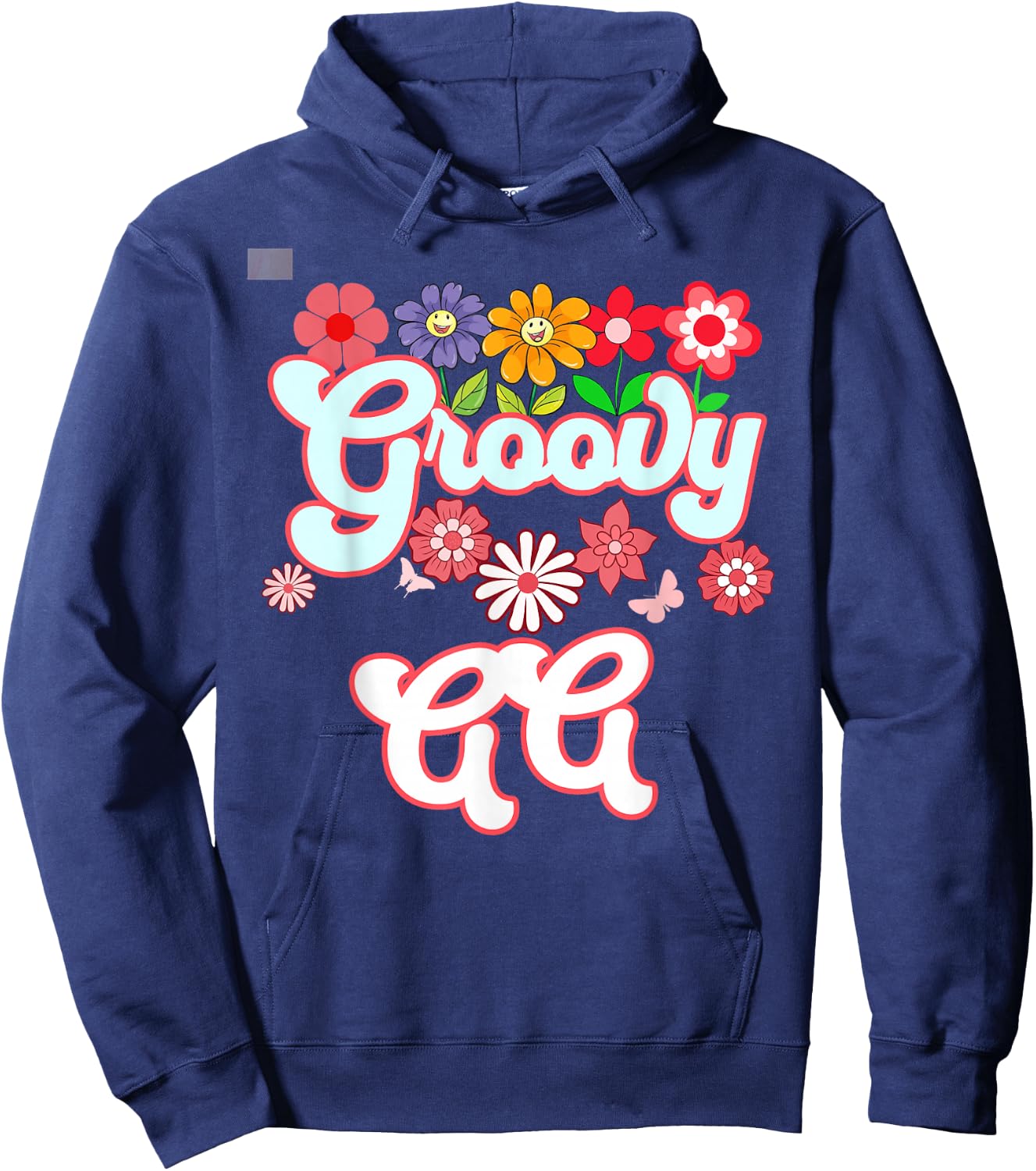 Groovy GG Floral Hippie Retro Daisy Flower Mother's Day Hoodie - Hoodie | Navy