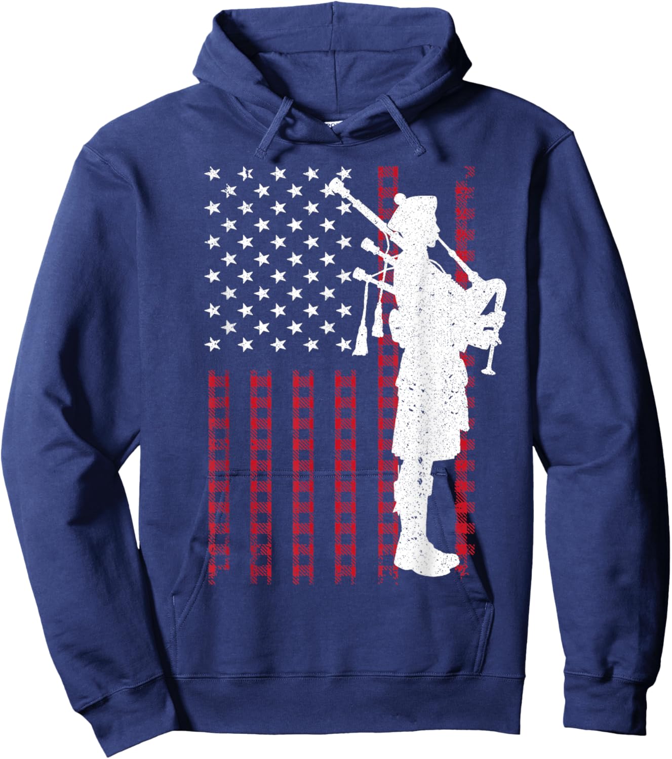 Cool US Flag Bagpiper Design Women Bagpipe Players Hoodie - Hoodie | Navy