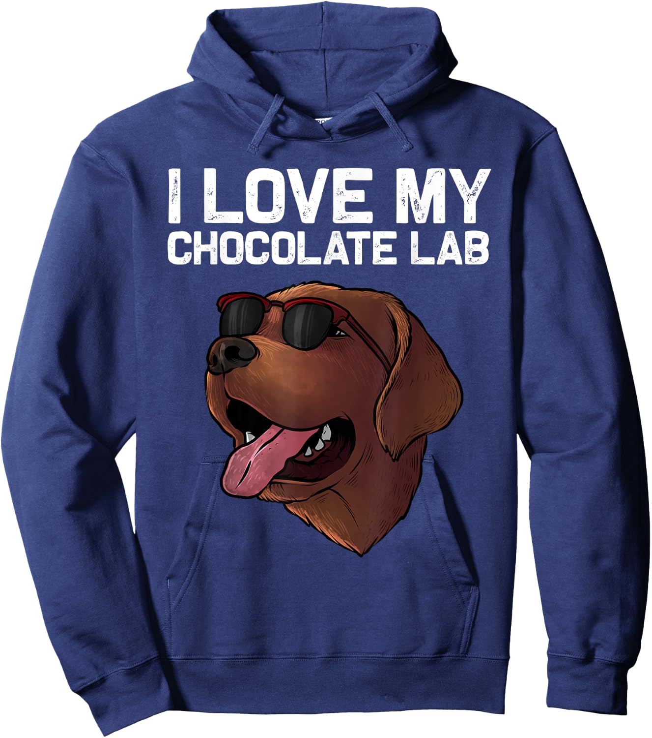Cute Chocolate Lab Design Women Labrador Retriever Hoodie - Hoodie | Navy