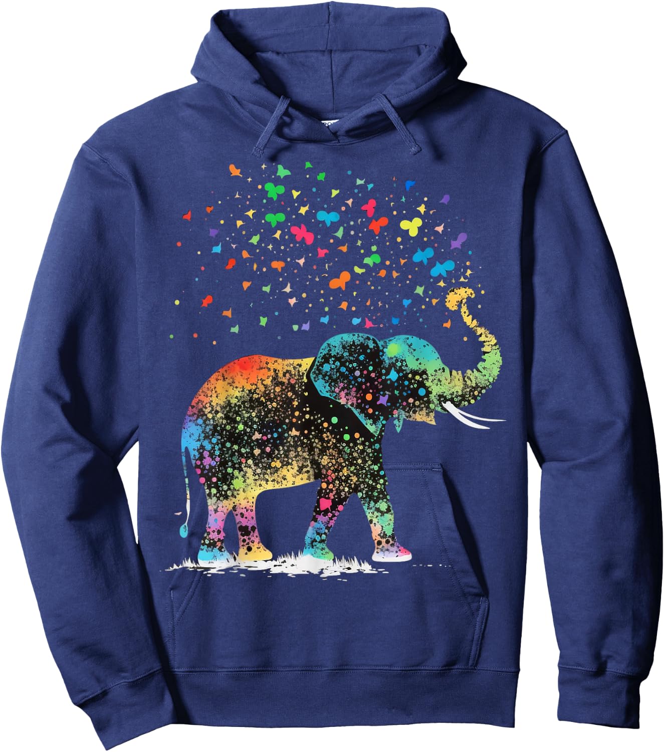 Cute Elephant Lover Animal on Elephant Hoodie - Hoodie | Navy