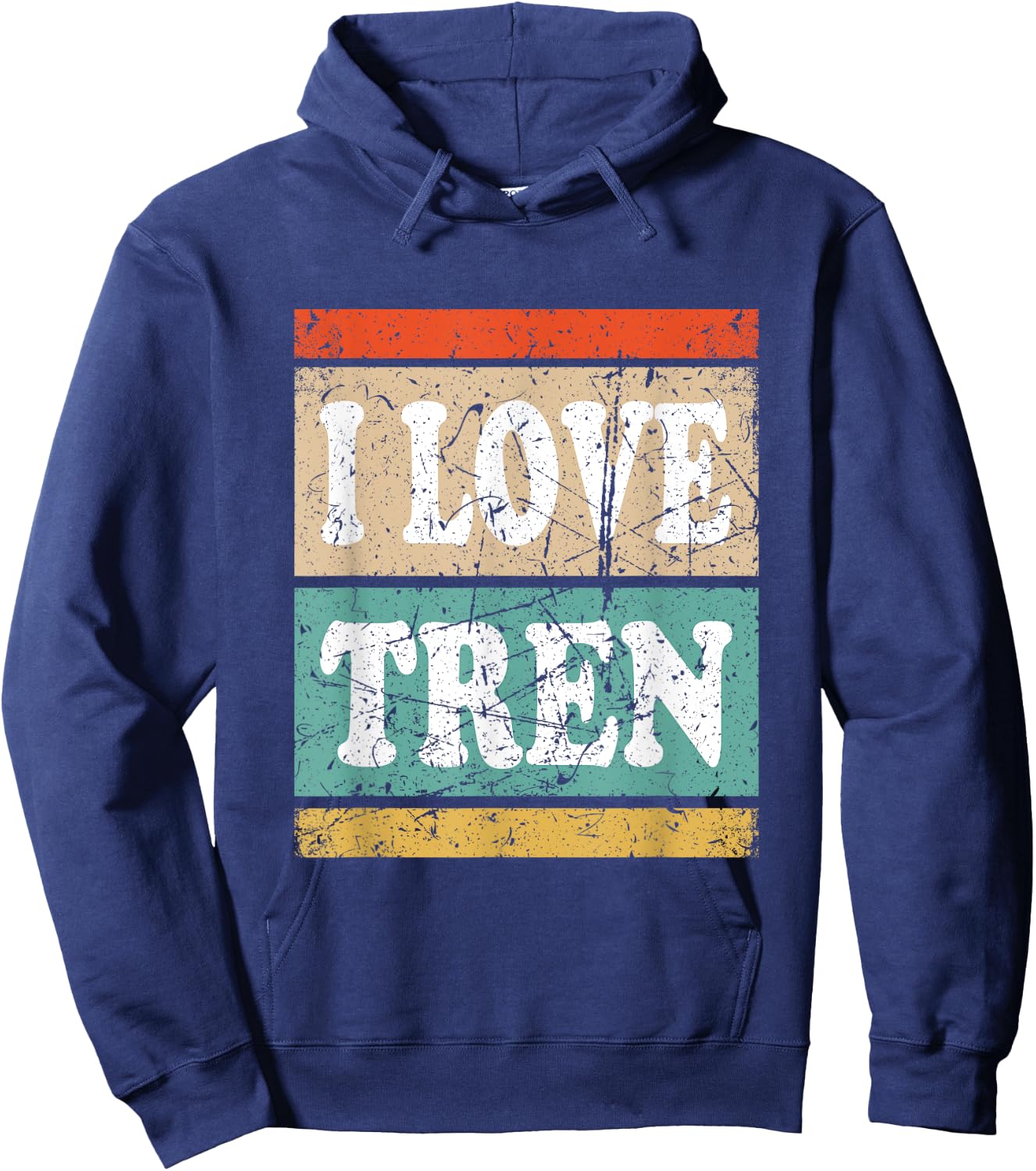 I Love Tren I Heart Tren Steroids Body Builder Funny Gym Hoodie - Hoodie | Navy