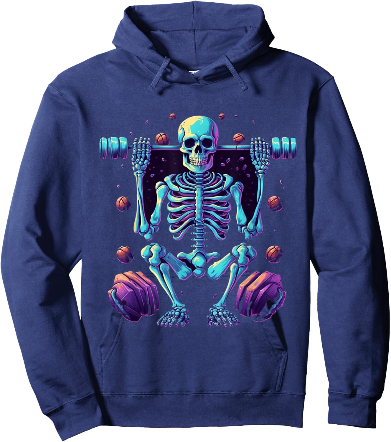 Skeleton Deadlift Halloween Costume Fitness Gym Workout Hoodie - Hoodie | Navy