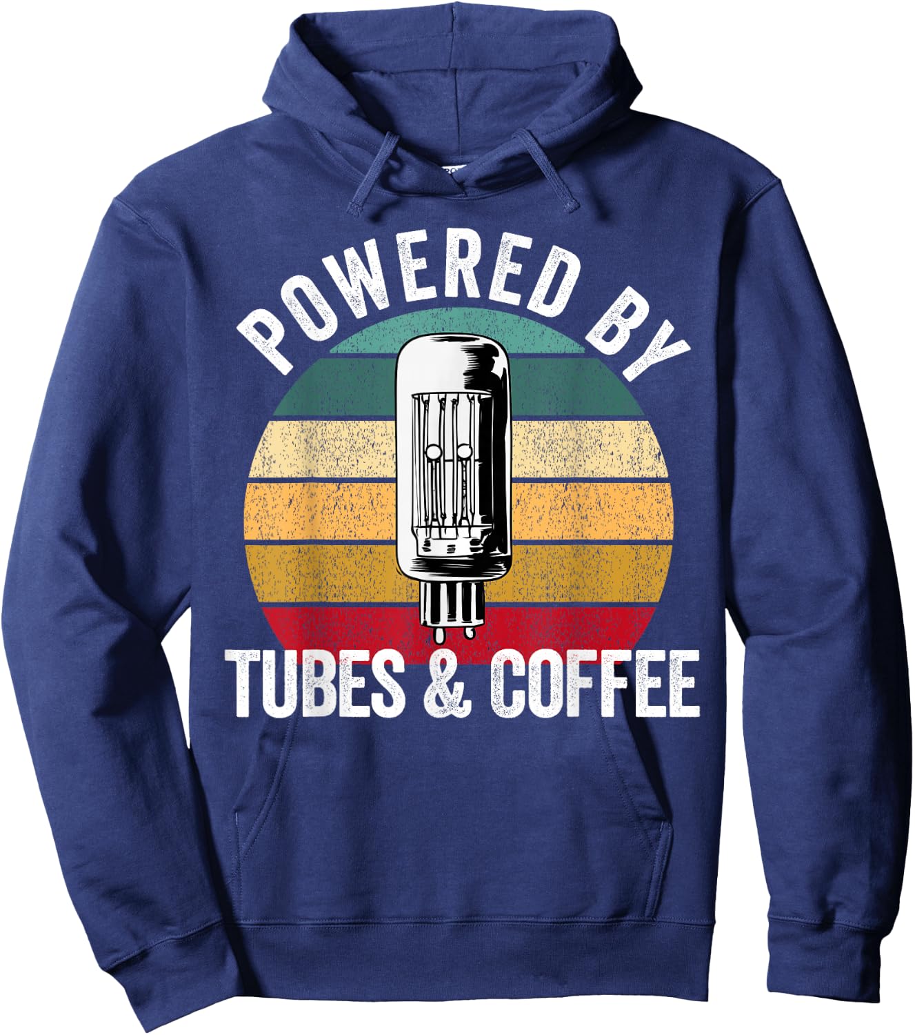 Vacuum tube Amp Amplifier Analog Audio Electron Valve Guitar Hoodie - Hoodie | Navy