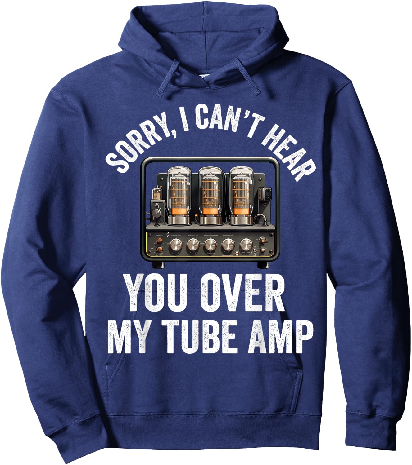 Vacuum tube Amp Amplifier Analog Audio Electron Valve Guitar Hoodie - Hoodie | Navy