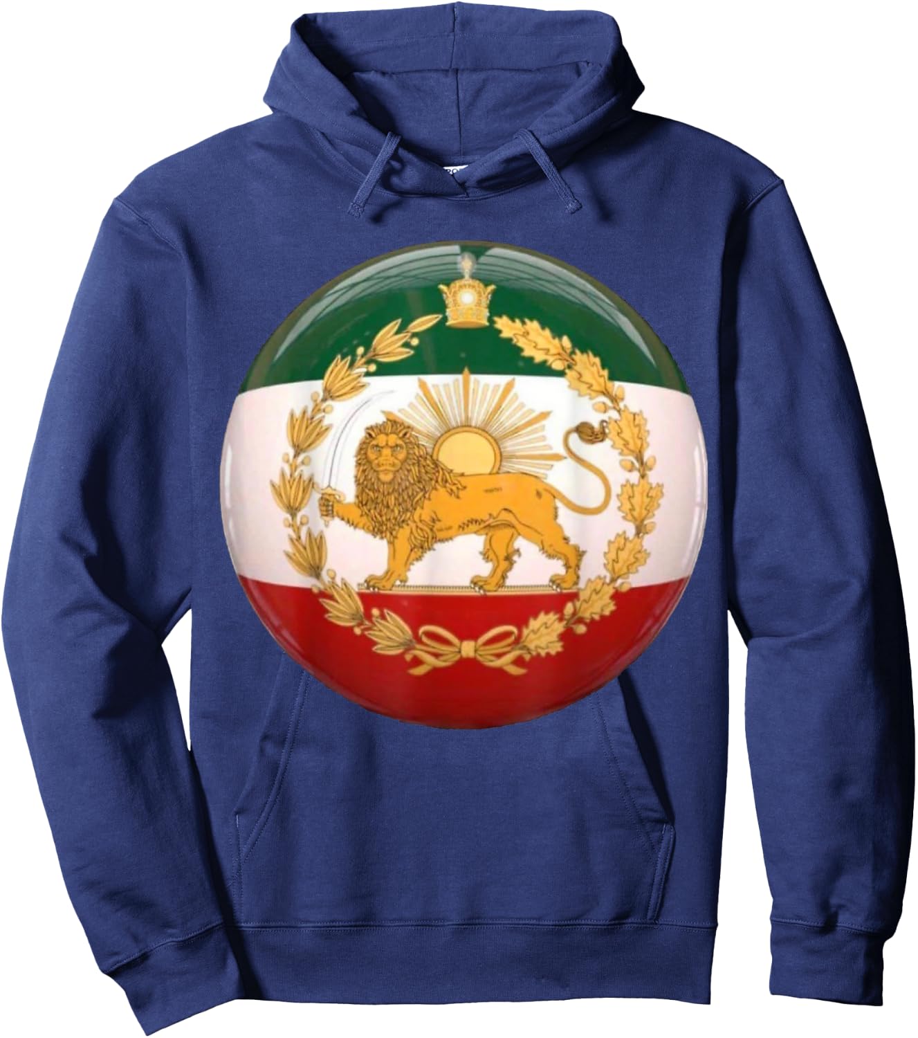 Iran Flag Lion & Sun Shiro Khorshid Iranian Flag Patriotic Hoodie - Hoodie | Navy