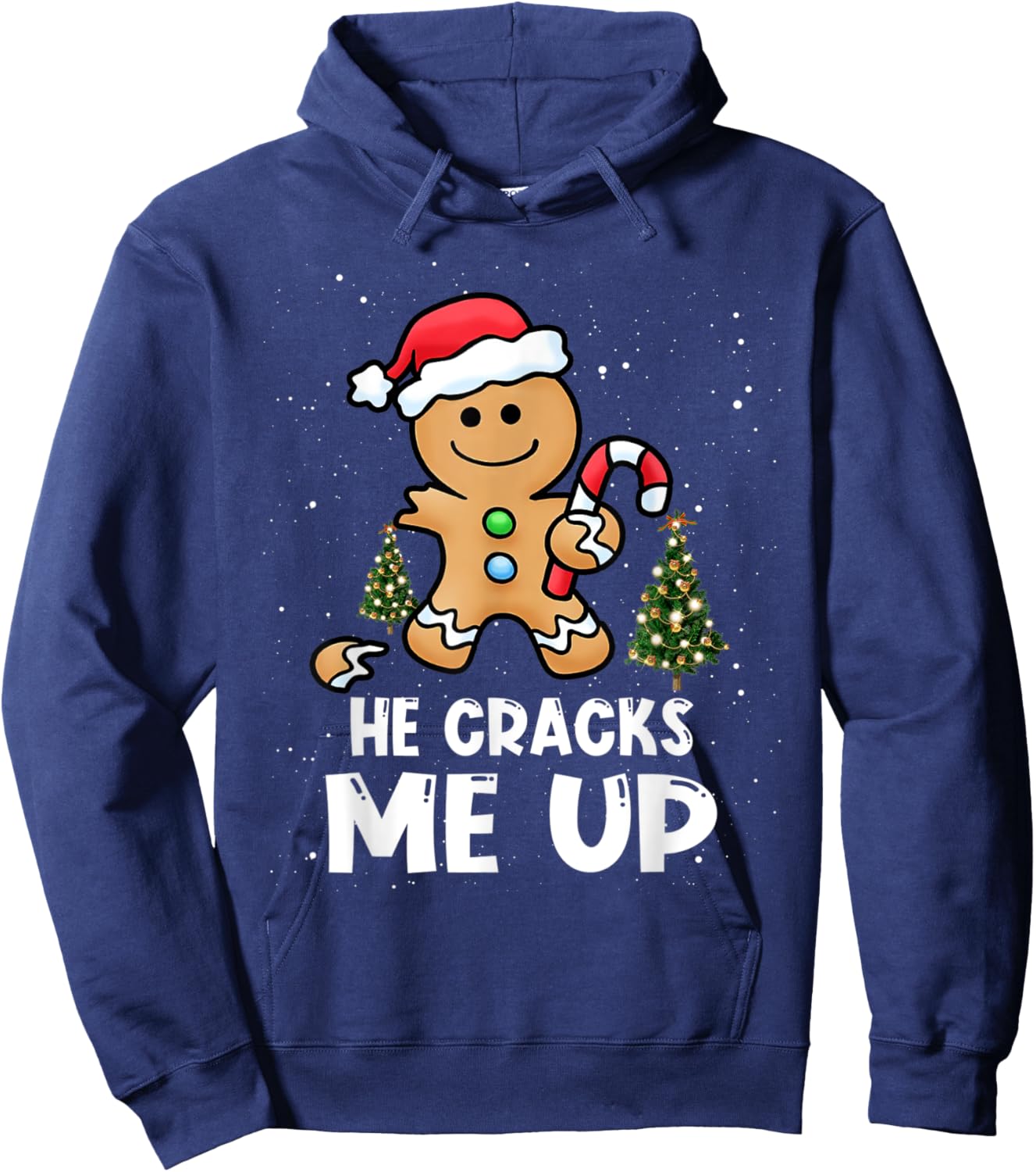 She's So Sweet He Cracks Me Up Christmas Gingerbread Couple Hoodie - Hoodie | Navy
