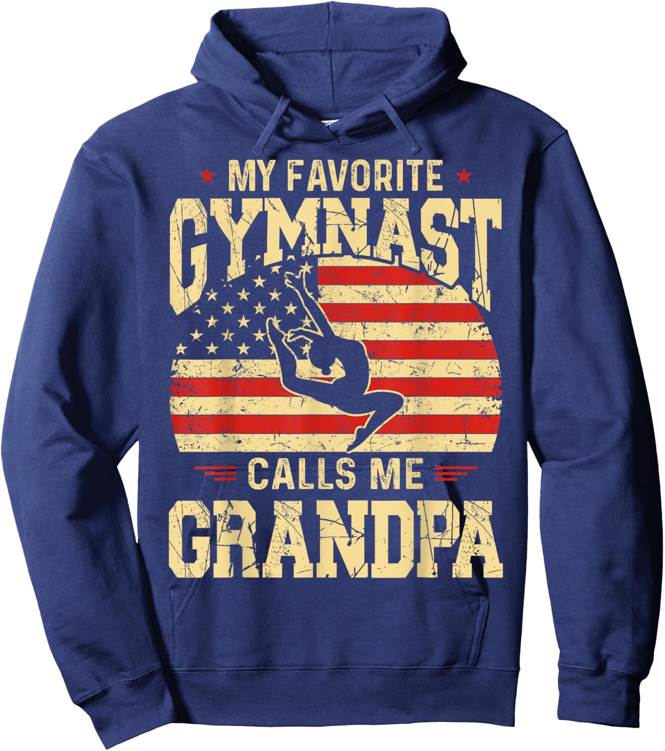 My Favorite Gymnast Calls Me Grandpa Funny Fathers Day Hoodie - Hoodie | Navy
