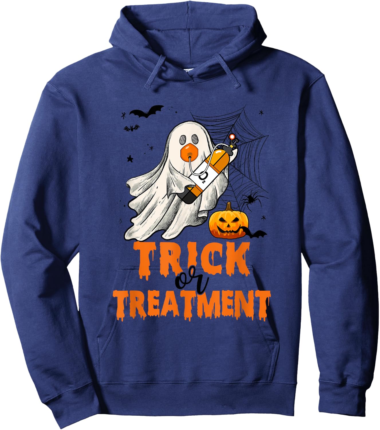 Trick Or Treatment Respiratory Therapist Halloween Nurse Hoodie - Hoodie | Navy