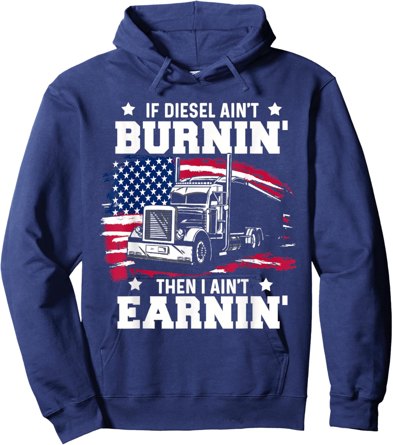 Funny Trucker Gifts Men Husband Semi Trailer Truck Driver Hoodie - Hoodie | Navy
