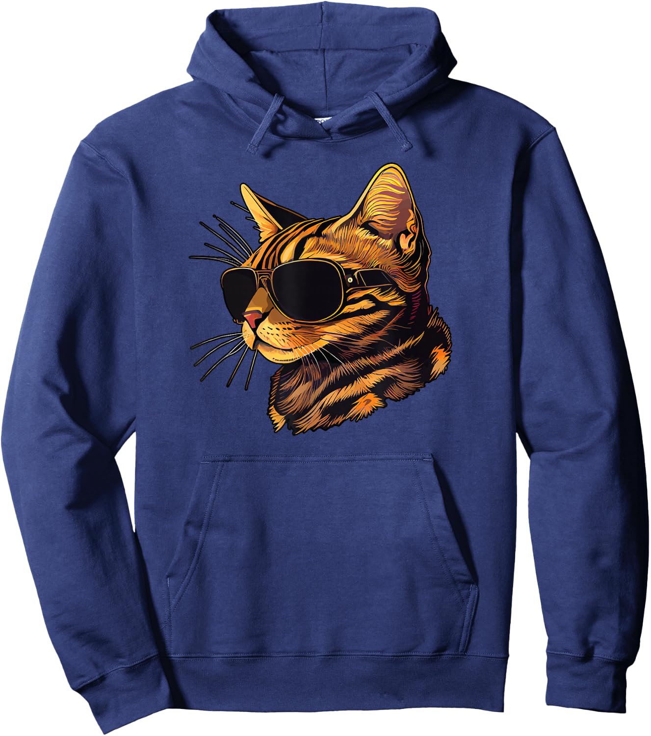 Dad Mom Cat Sunglasses - Bengal Cat Hoodie - Hoodie | Navy