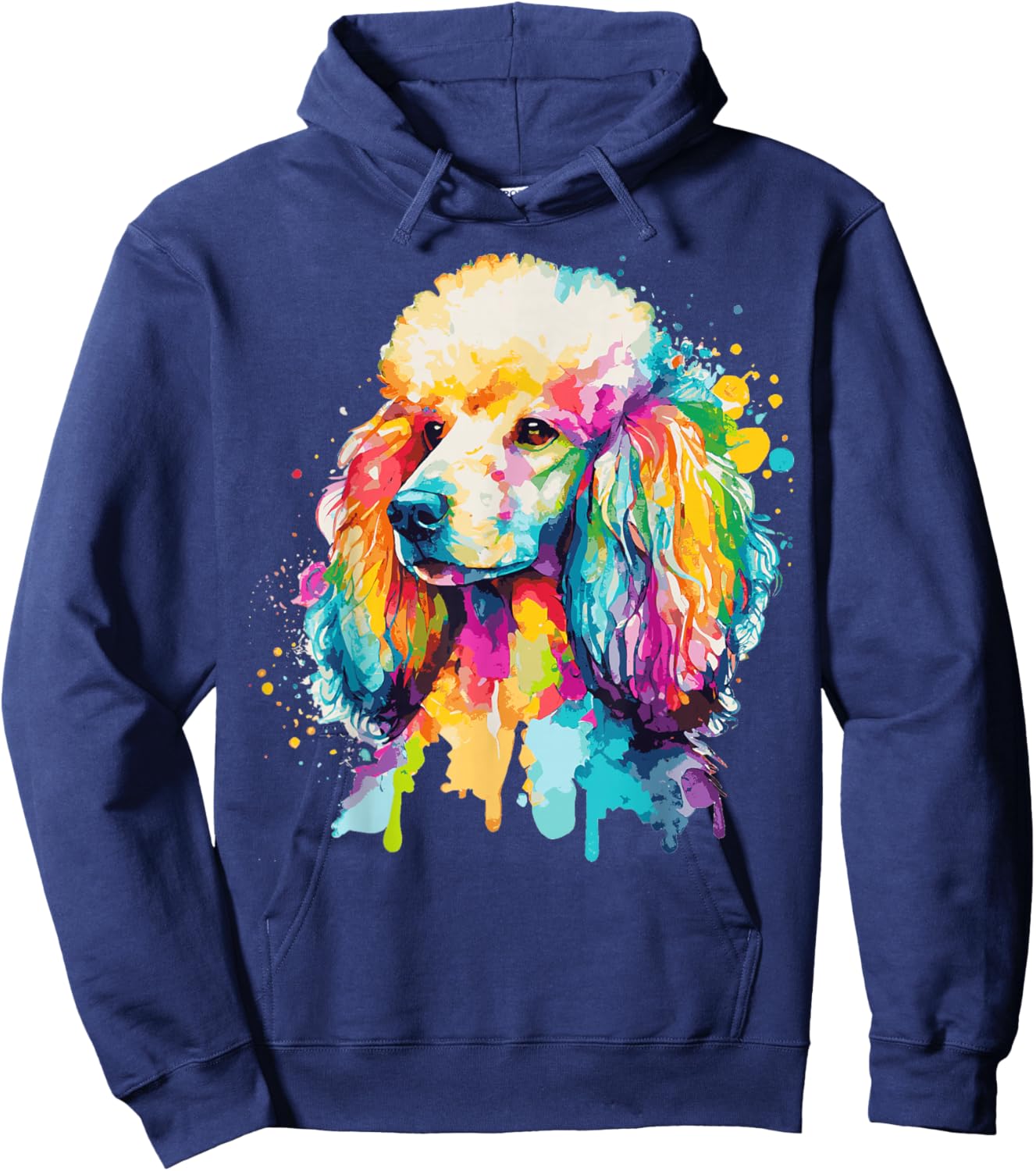 Watercolor Poodle Colorful Pet Poodles Dog Lover Hoodie - Hoodie | Navy